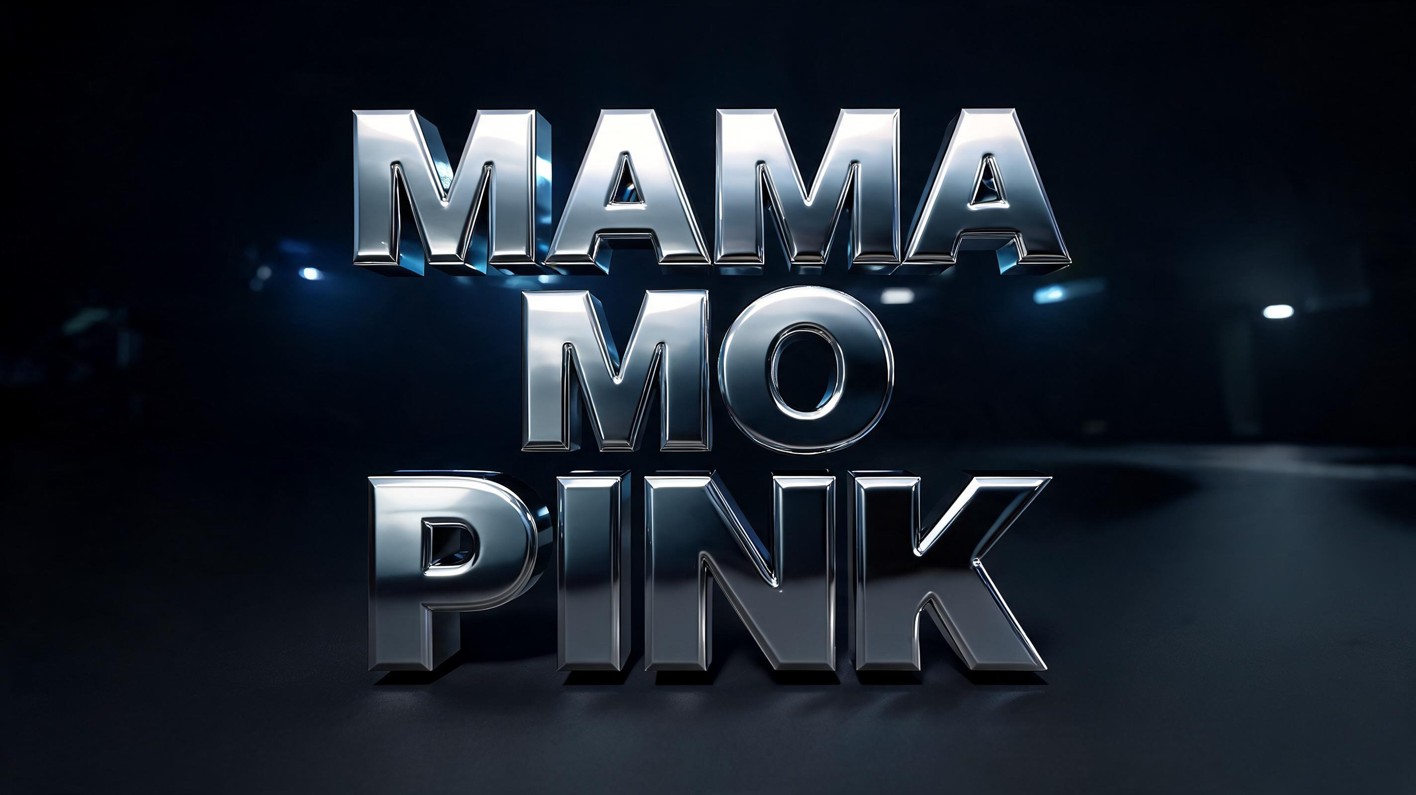 "MAMA MO PINK" — Chrome Metal 3d | AI Text Effect Generator