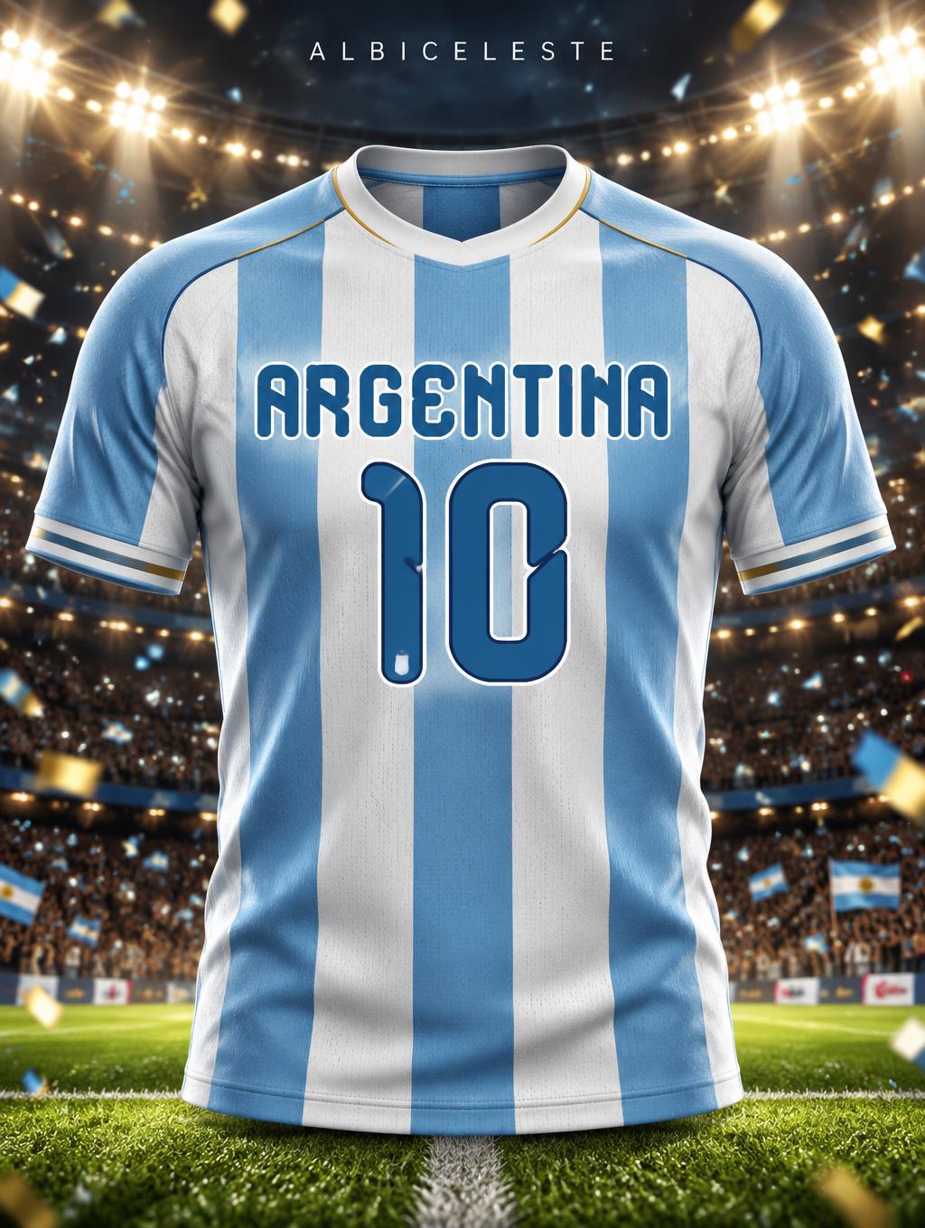 "ARGENTINA
10
ALBICELESTE" — Sports Football | AI Text Effect Generator