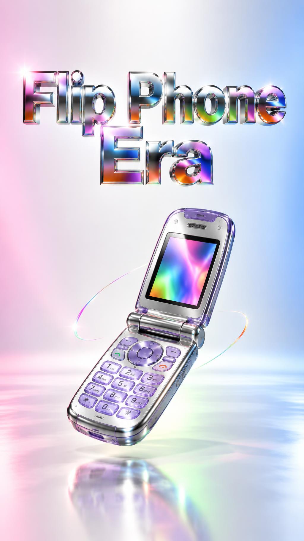 "Flip Phone Era" — Y2k Chrome | AI Text Effect Generator