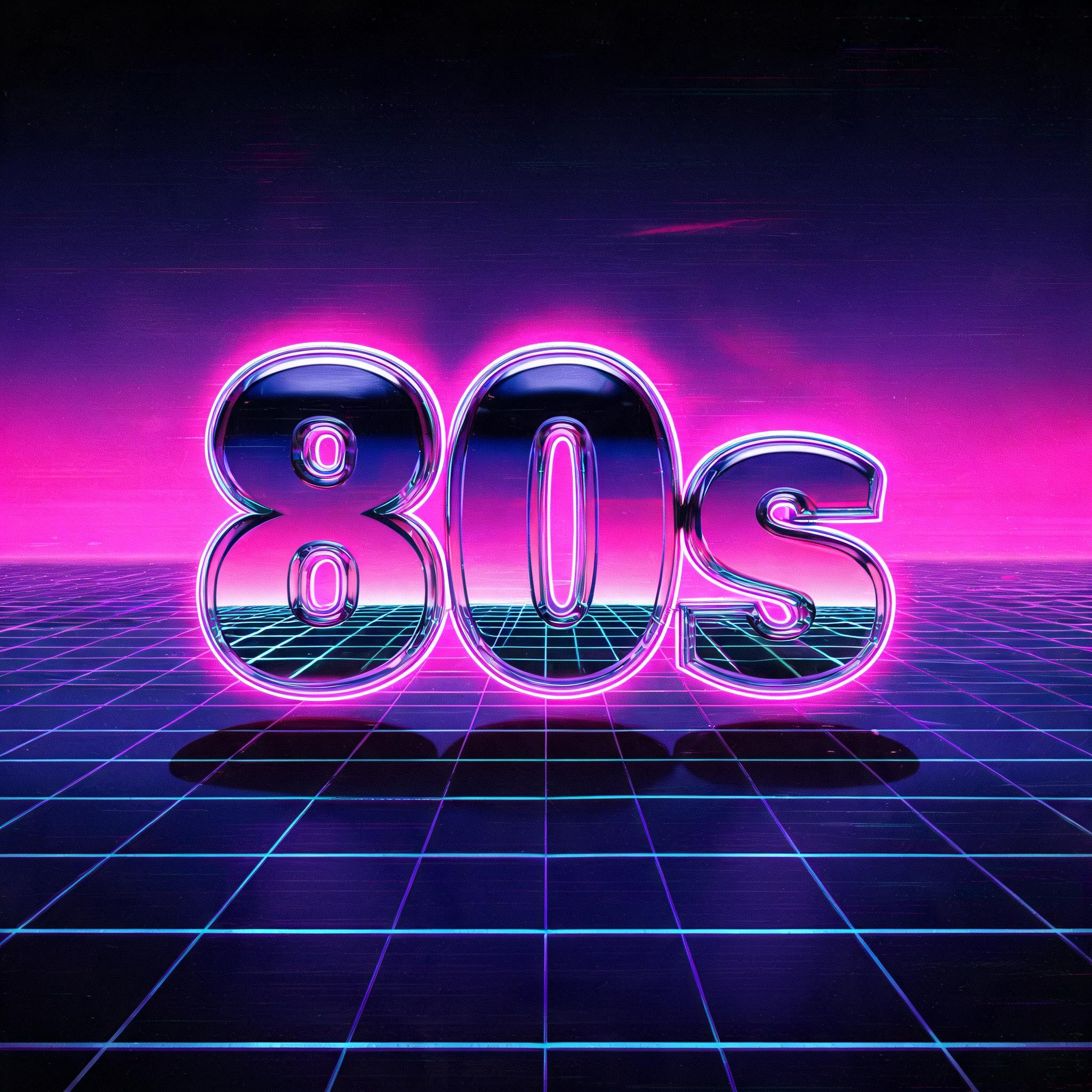 "80s" — Neon 80s text effect
