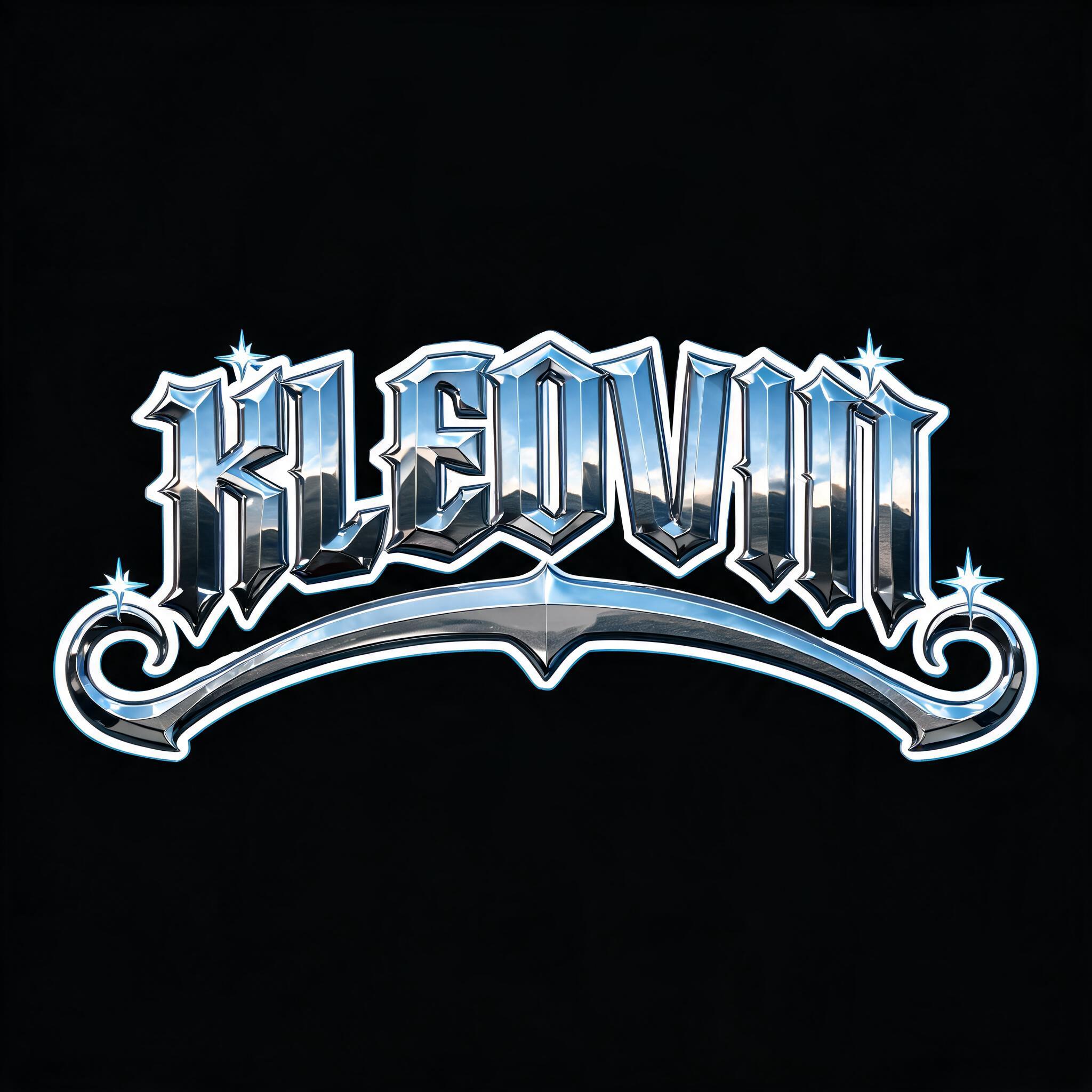 "KLEOVIN" — Chrome Metal 3d | AI Text Effect Generator