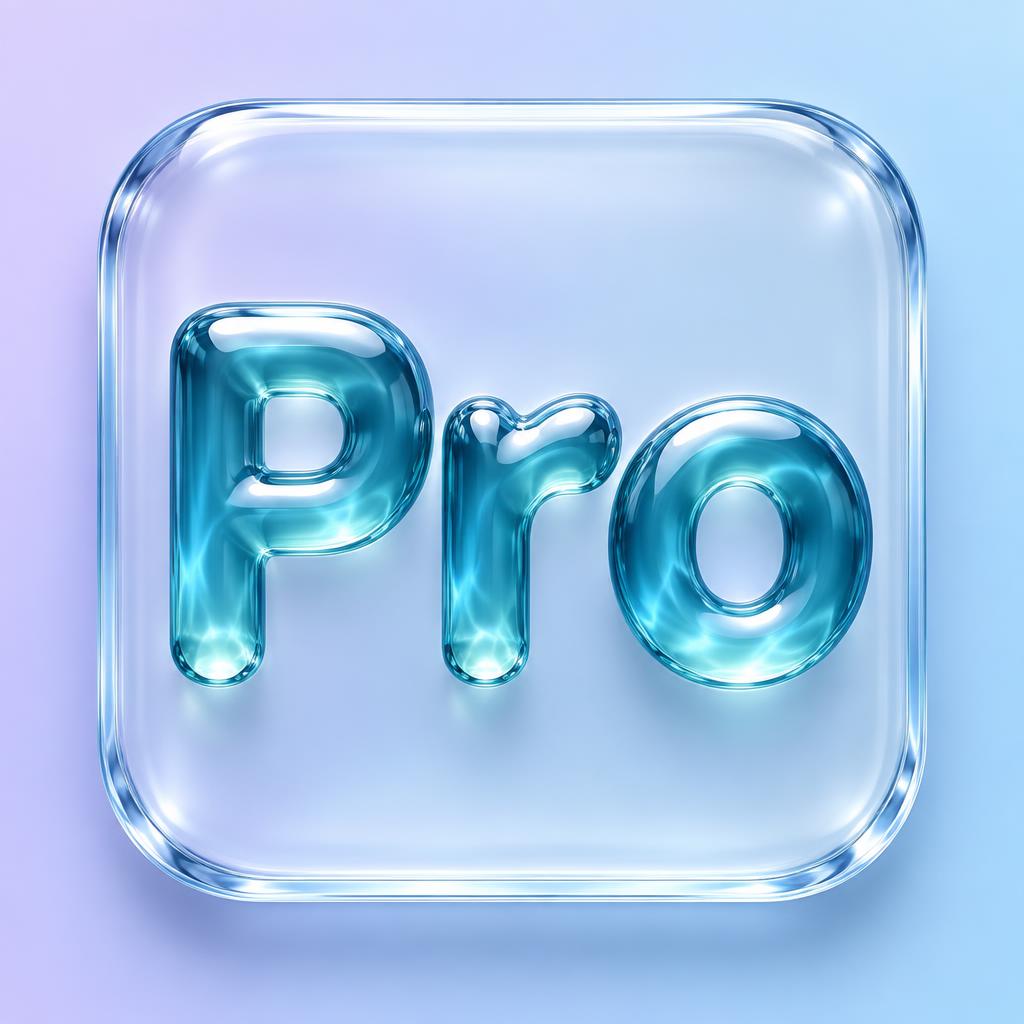 "Pro" — Glass Liquid | AI Text Effect Generator