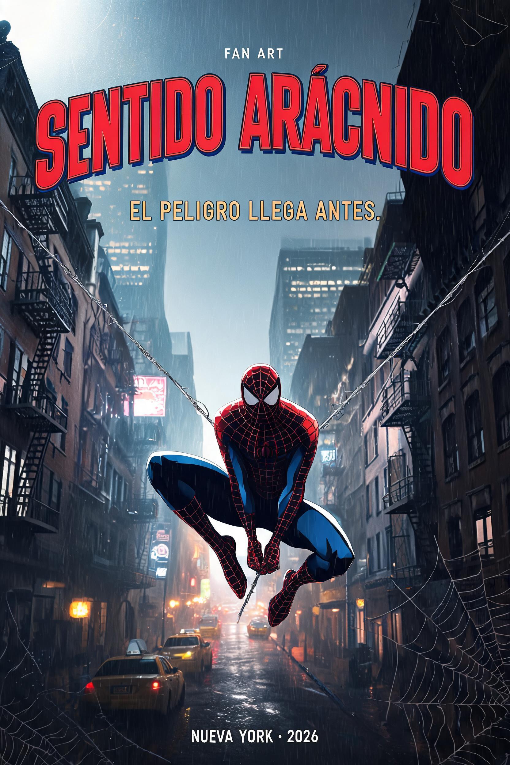 SENTIDO ARÁCNIDO
FAN ART
EL PELIGRO LLEGA ANTES.
NUEVA YORK · 2026