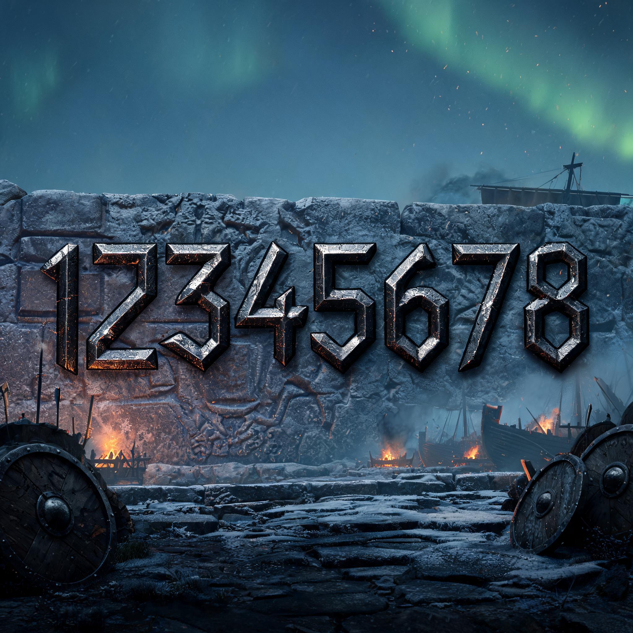 "12345678" — Viking | AI Text Effect Generator