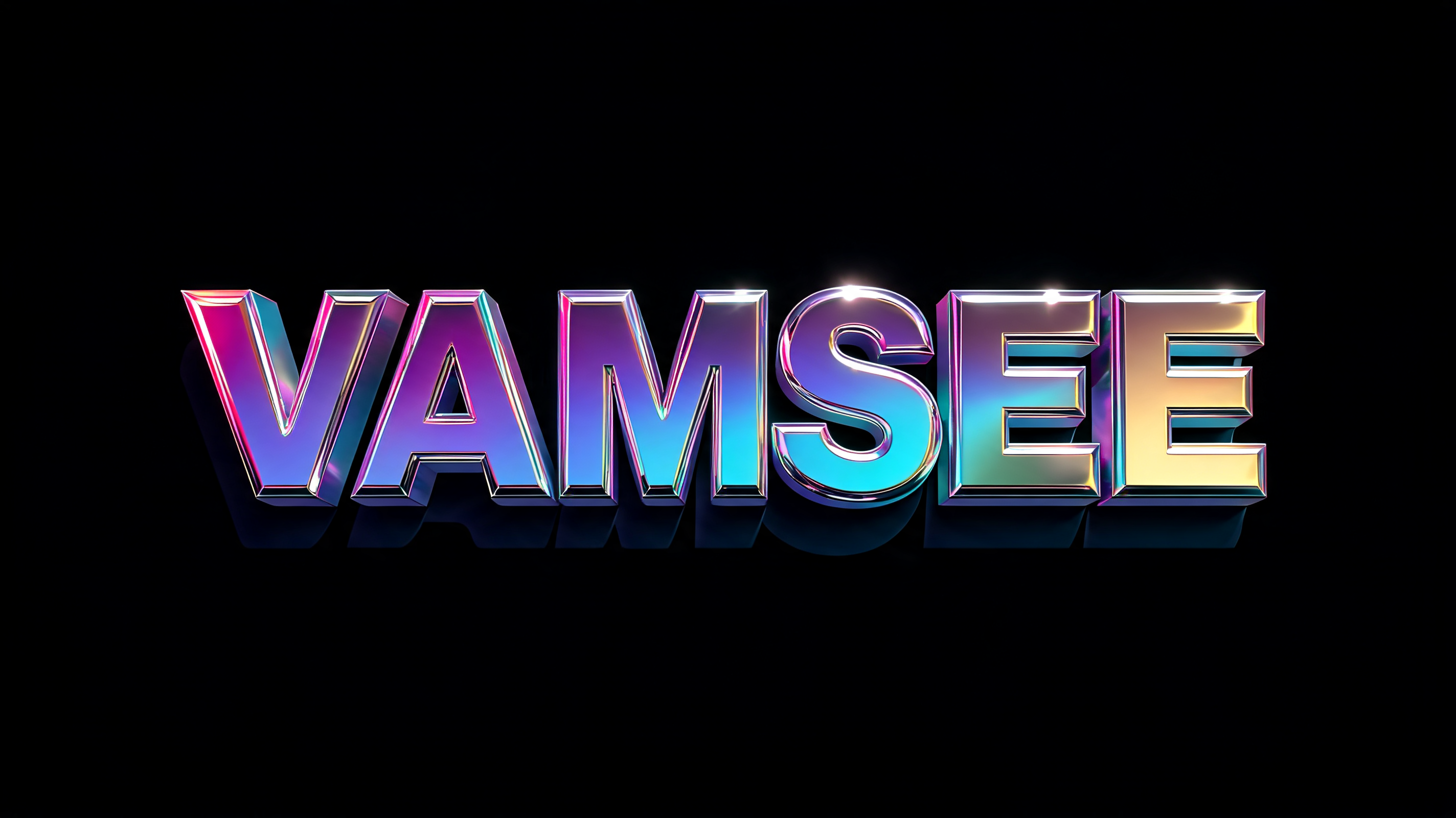 "VAMSEE" — 3d Bold Holographic | AI Text Effect Generator