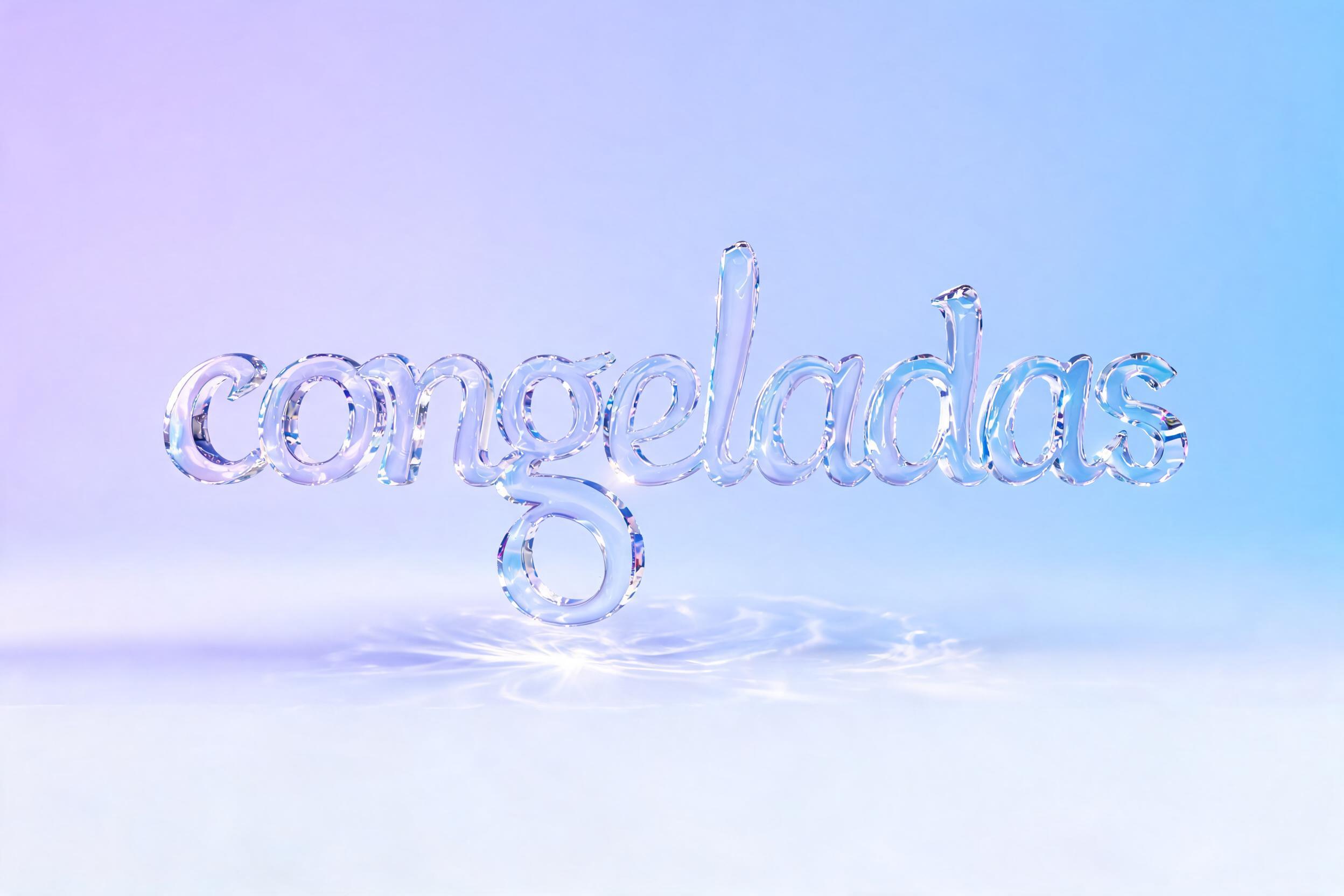 "congeladas" — Glass | AI Text Effect Generator
