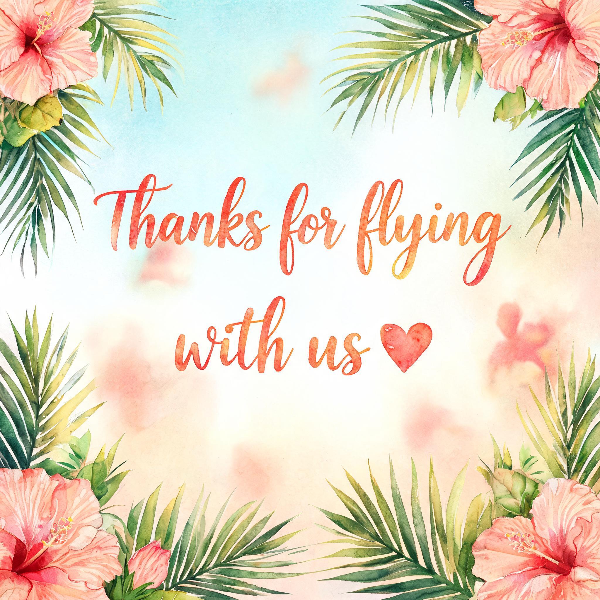 "Thanks for flying with us ❤️" — Hawaiian | AI Text Effect Generator