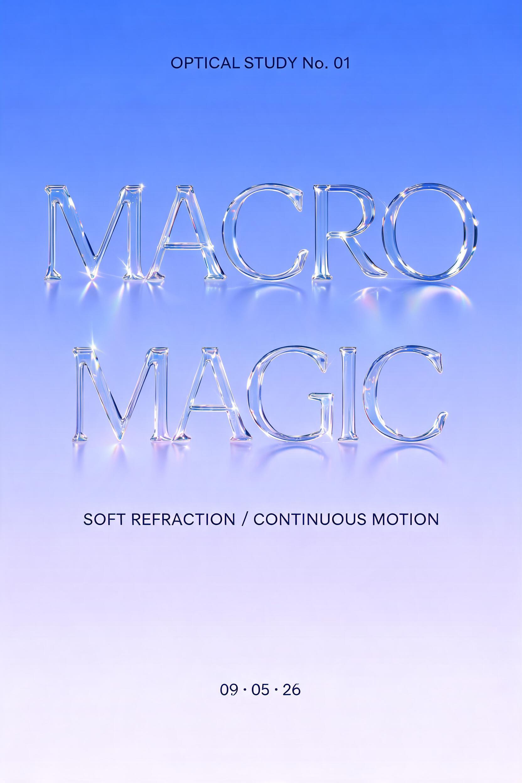 "MACRO MAGIC" — Glass | AI Text Effect Generator