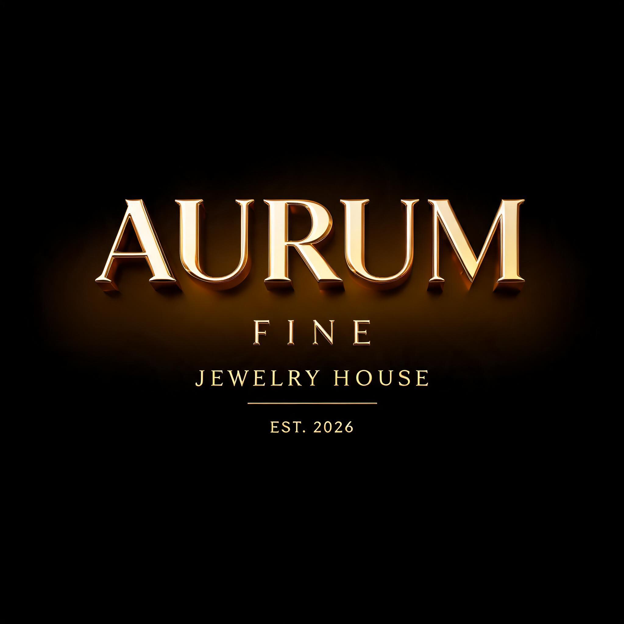 "AURUM
FINE
JEWELRY HOUSE
EST. 2026" — 3d Bold Gold | AI Text Effect Generator