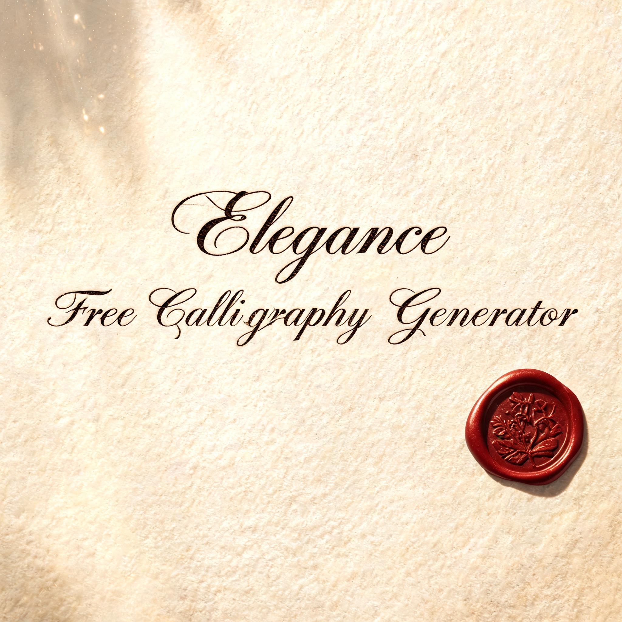 "Elegance
Free Calligraphy Generator" — Handwritten Script | AI Text Effect Generator