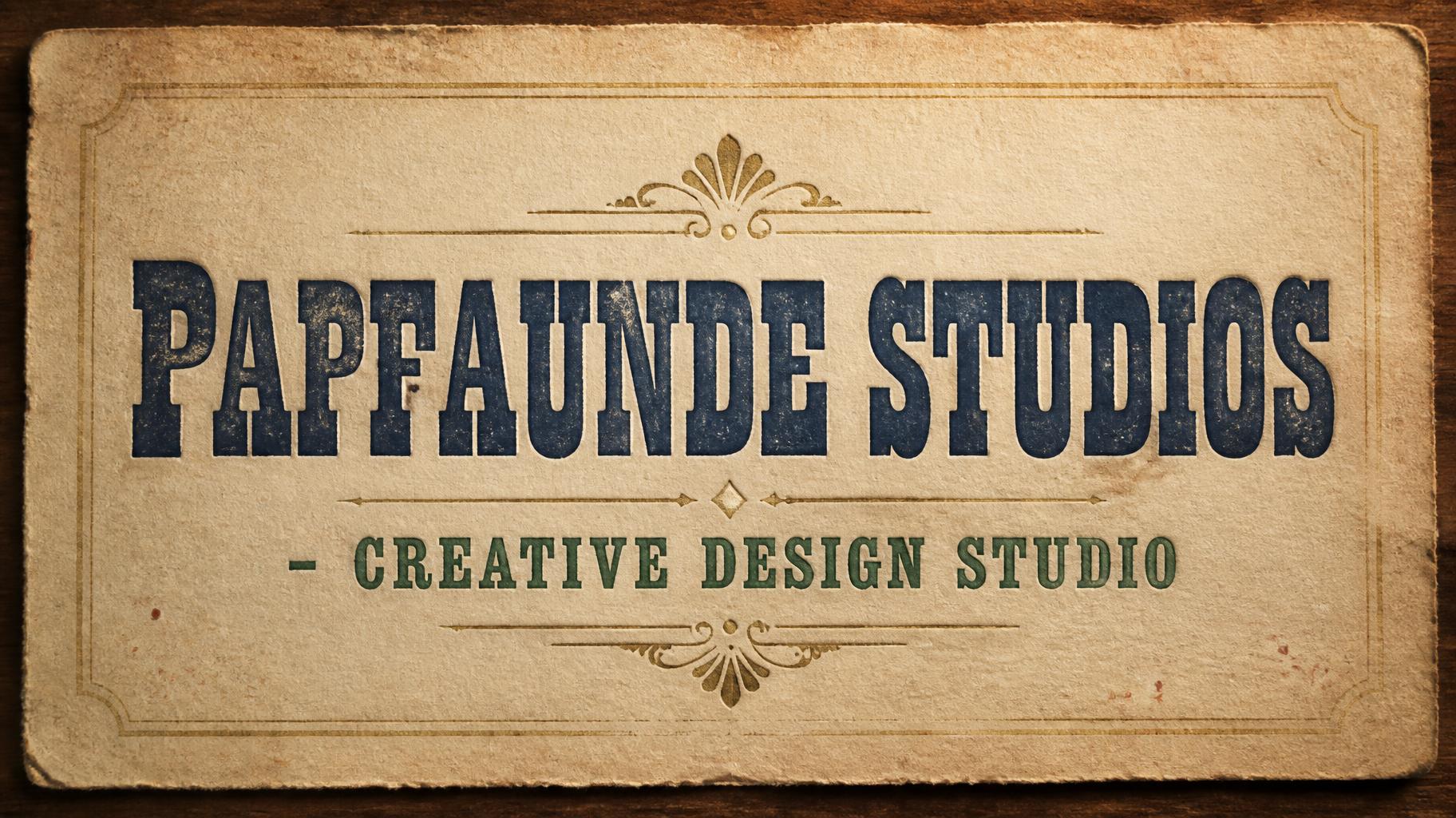 "Papfaunde studios - creative design studio" — Vintage | AI Text Effect Generator
