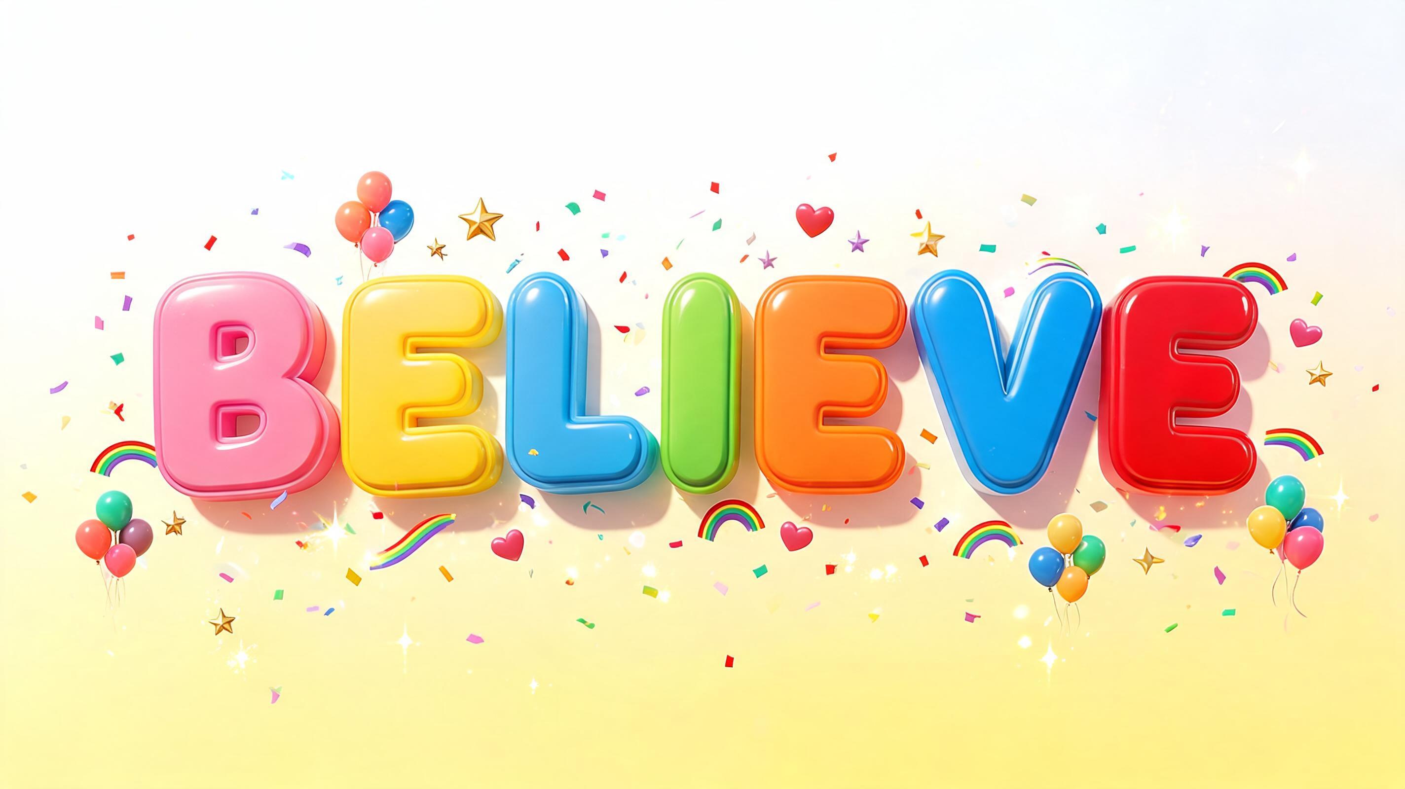 "Believe
" — Kids Gift text effect