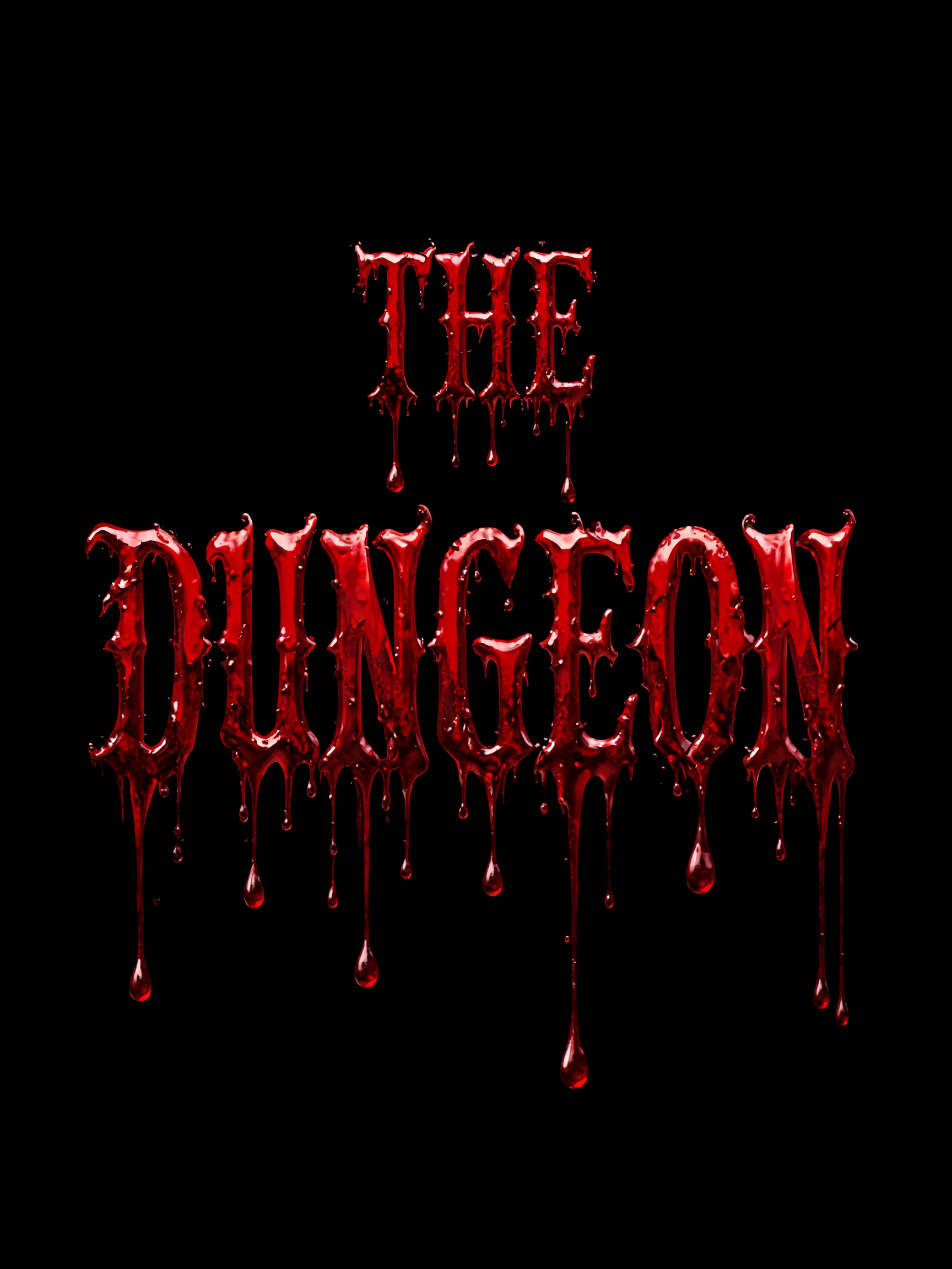 "THE
DUNGEON" — Drip Font Blood text effect