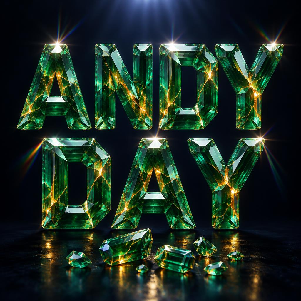 "ANDY DAY" — Glass Crystal | AI Text Effect Generator