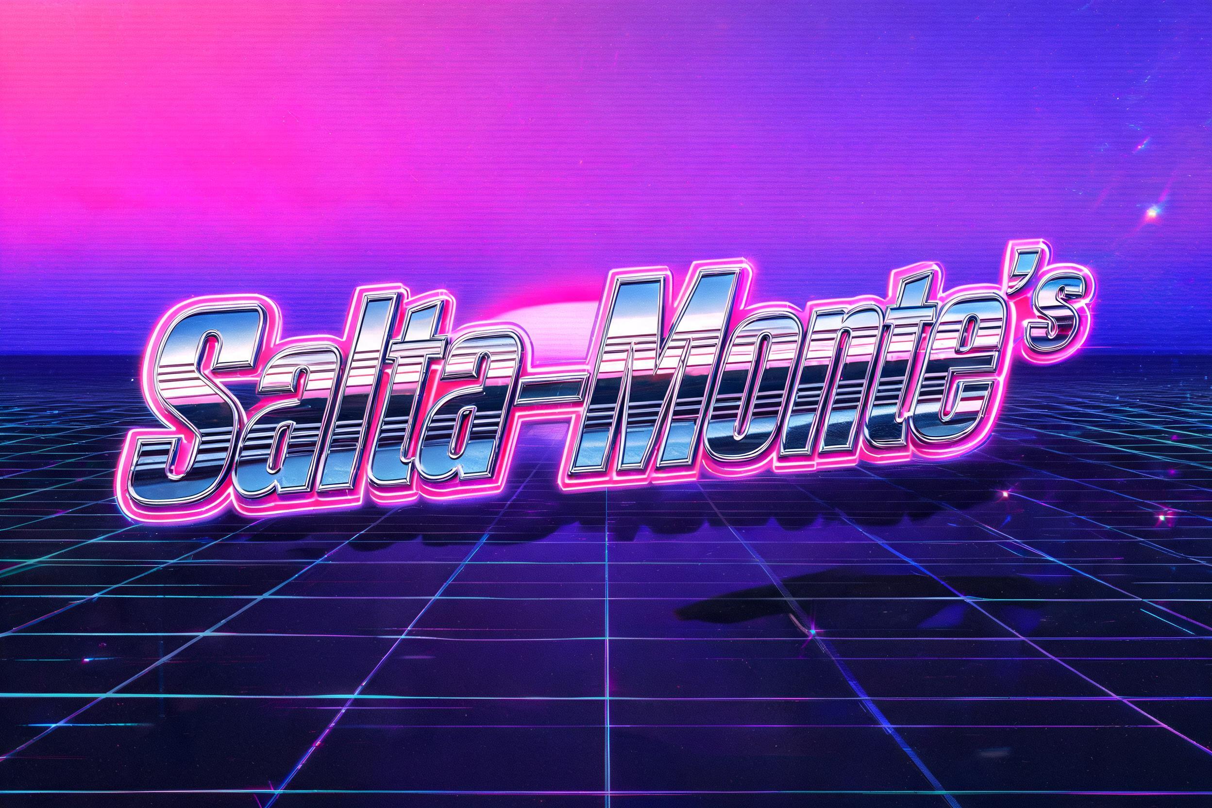 "Salta-Monte’s" — Neon 80s text effect