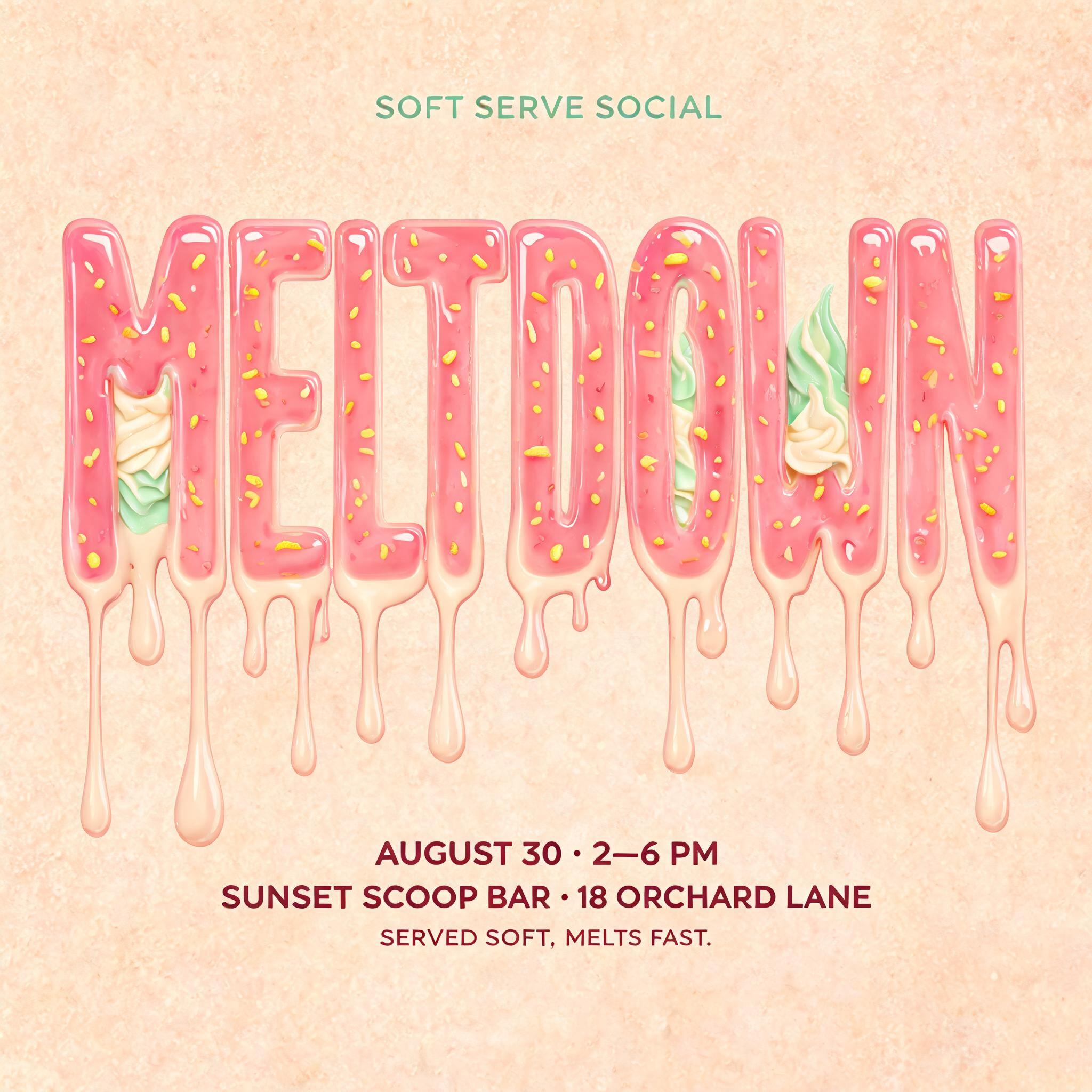 "Make me dripping ice cream letters that say MELTDOWN running down" — Drip Font Ice text effect