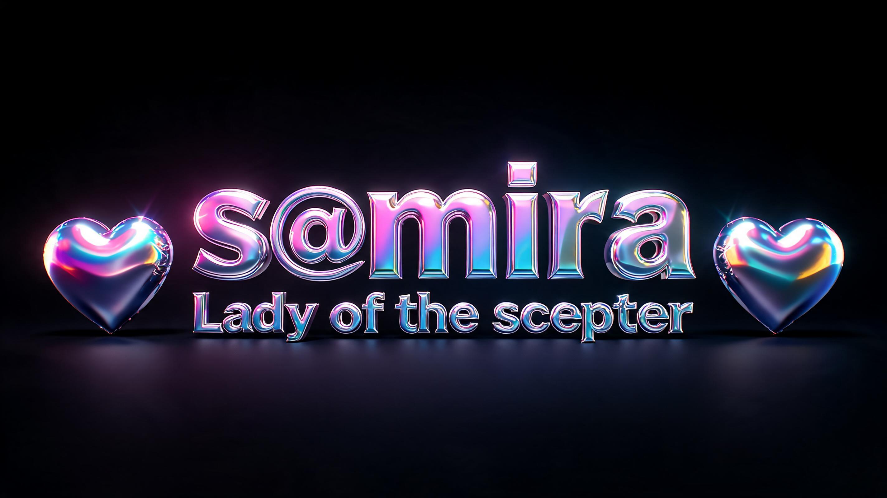 "💞sⓐᵐⁱʳᵃ ᴸᵃᵈʸ ᵒᶠ ᵗʰᵉ sᶜᵉᵖᵗᵉʳ💞" — 3d Bold Holographic | AI Text Effect Generator