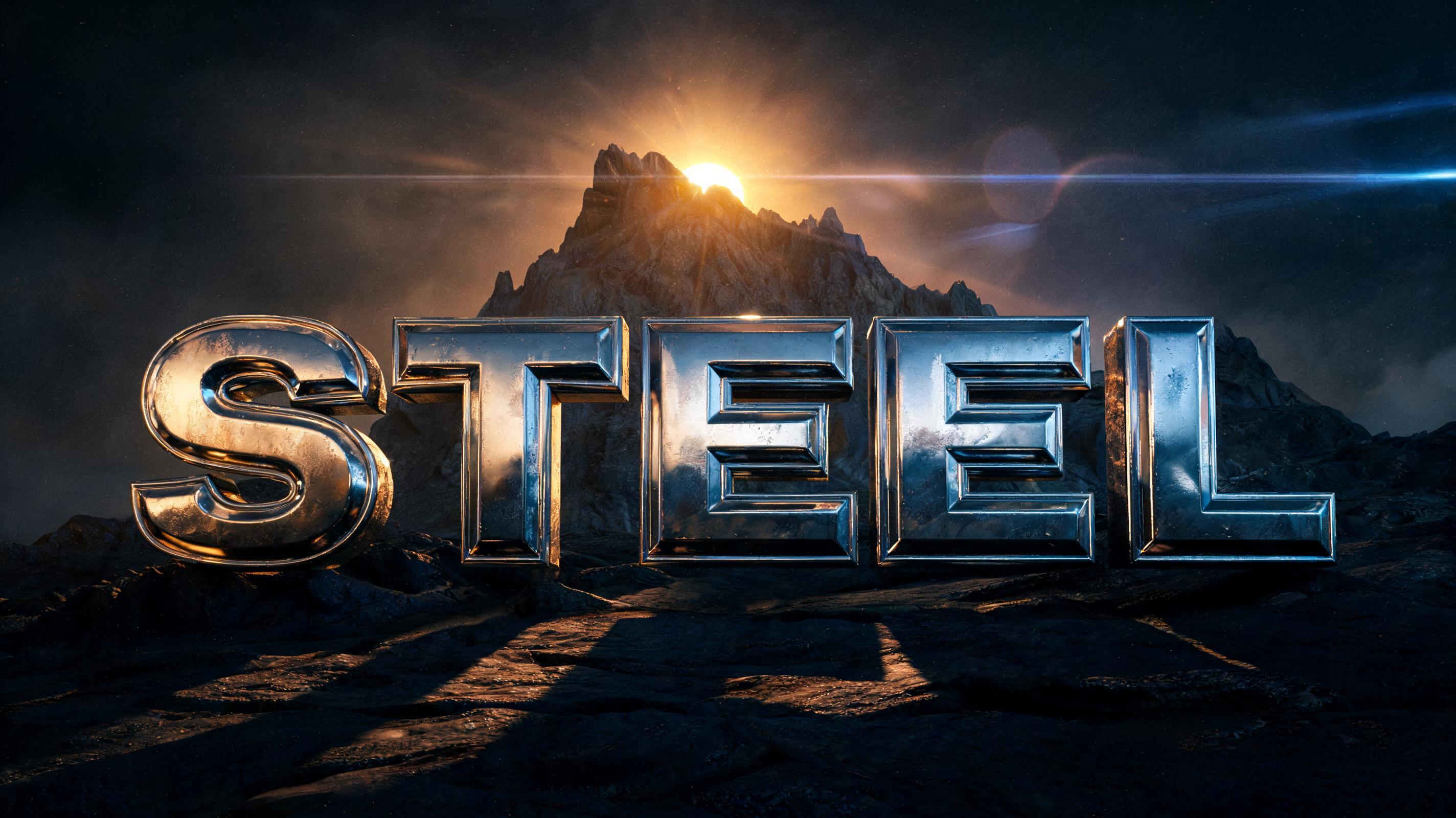 "STEEL" — Chrome Metal 3d | AI Text Effect Generator