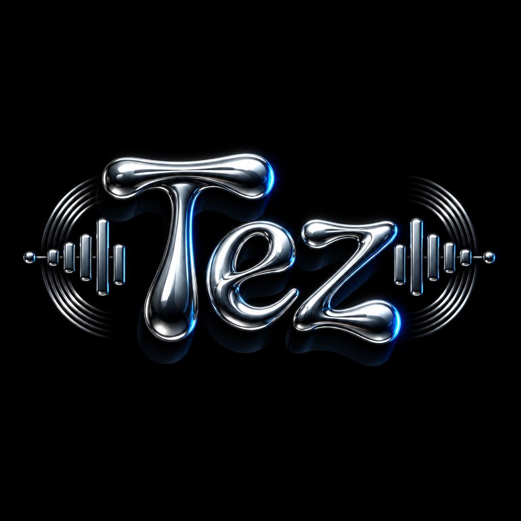 "Tez" — Chrome Metal 3d | AI Text Effect Generator
