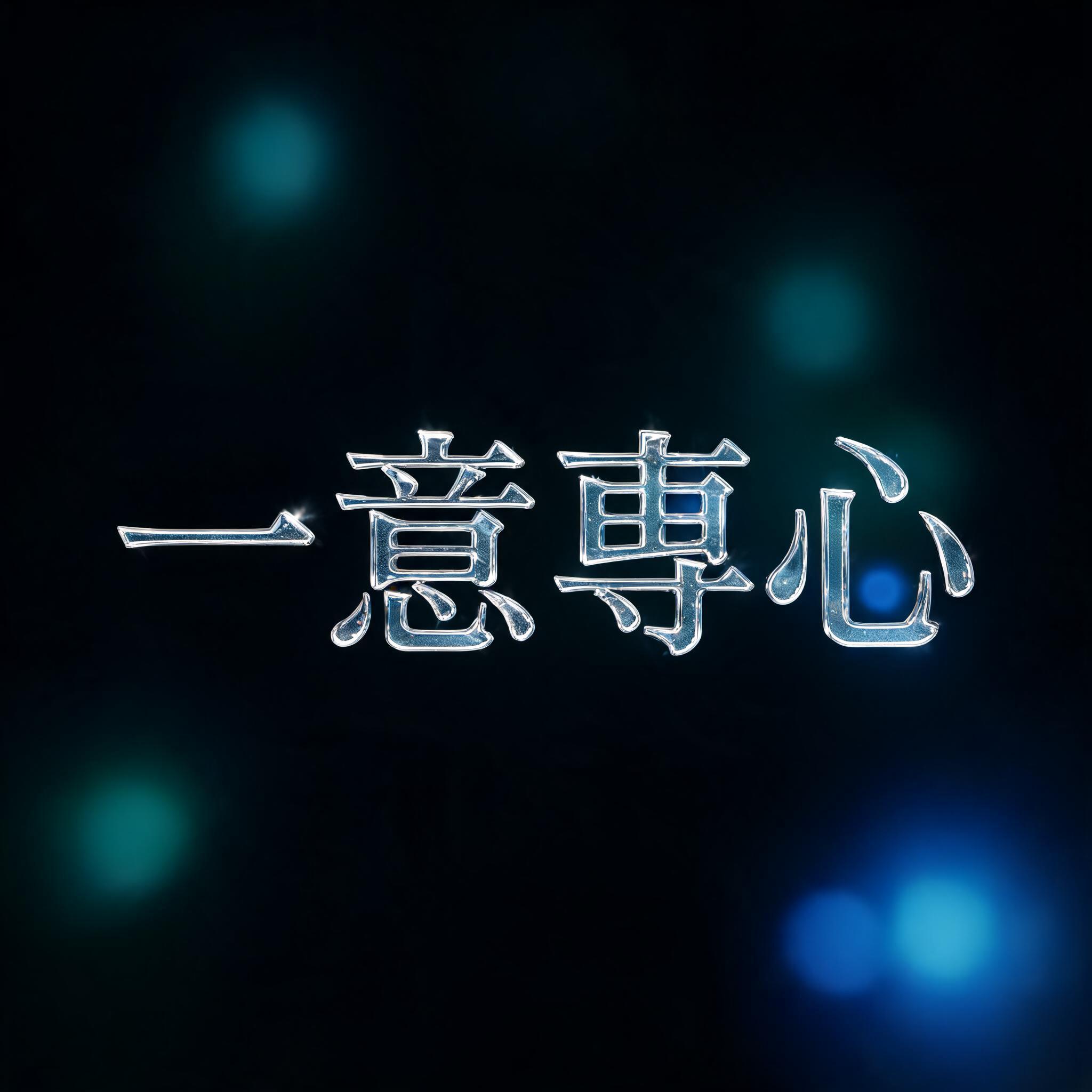 "一意専心" — Glass Morphism | AI Text Effect Generator