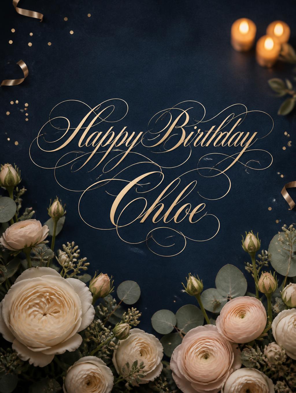 "Happy Birthday Chloe" —  | AI Text Effect Generator