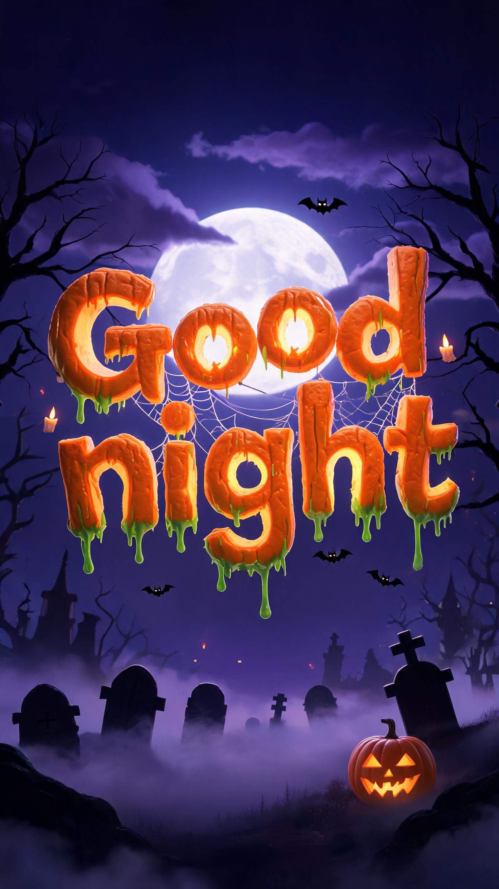 "Good night " — Halloween | AI Text Effect Generator
