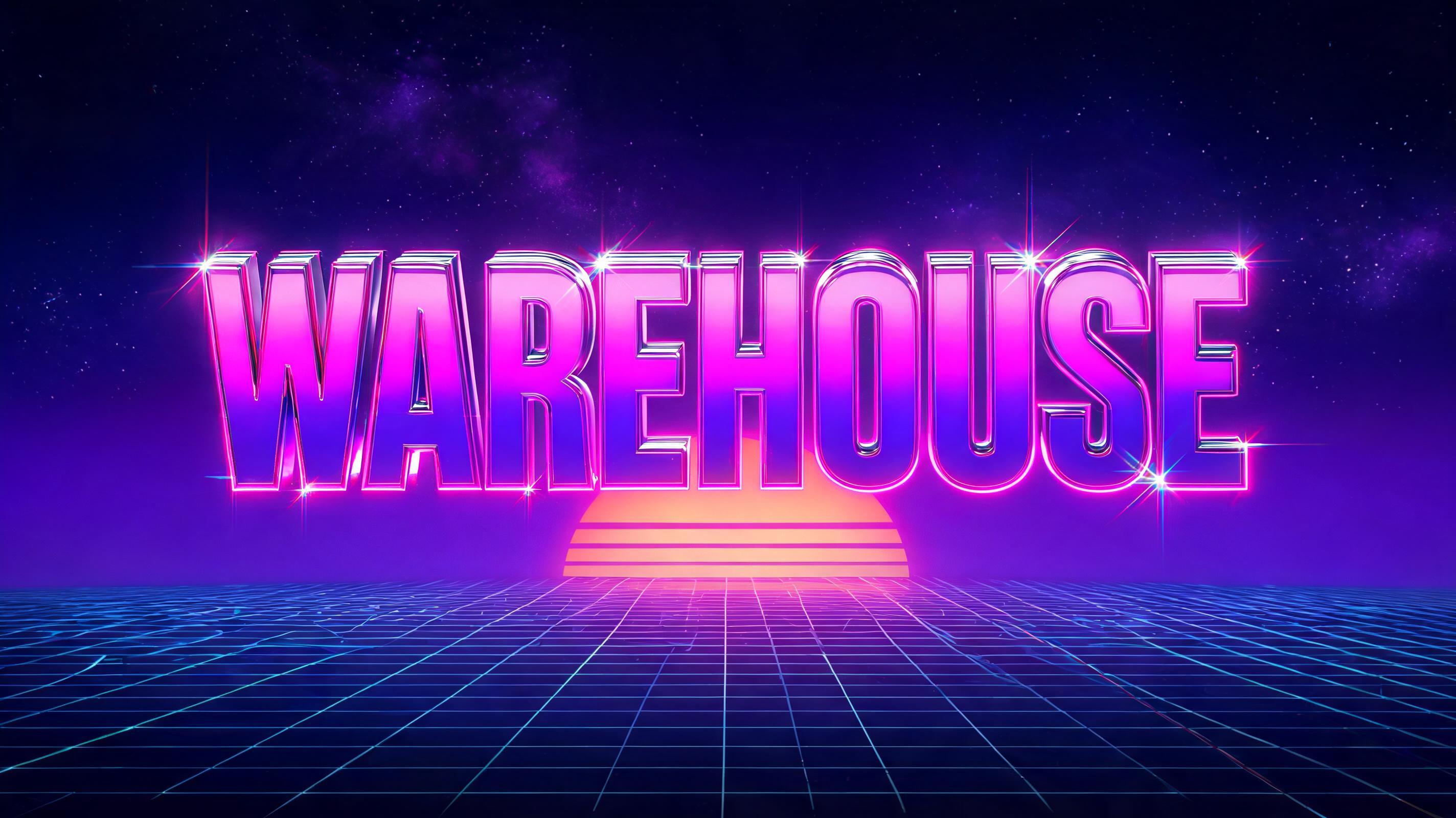 "WAREHOUSE" — Cyberpunk Synthwave | AI Text Effect Generator