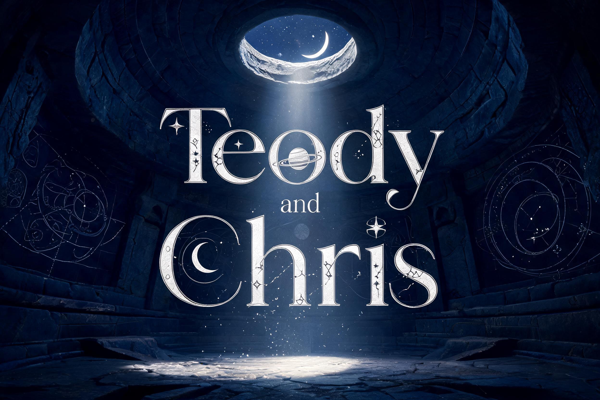 "Teody and Chris" — Celestial Symbol text effect