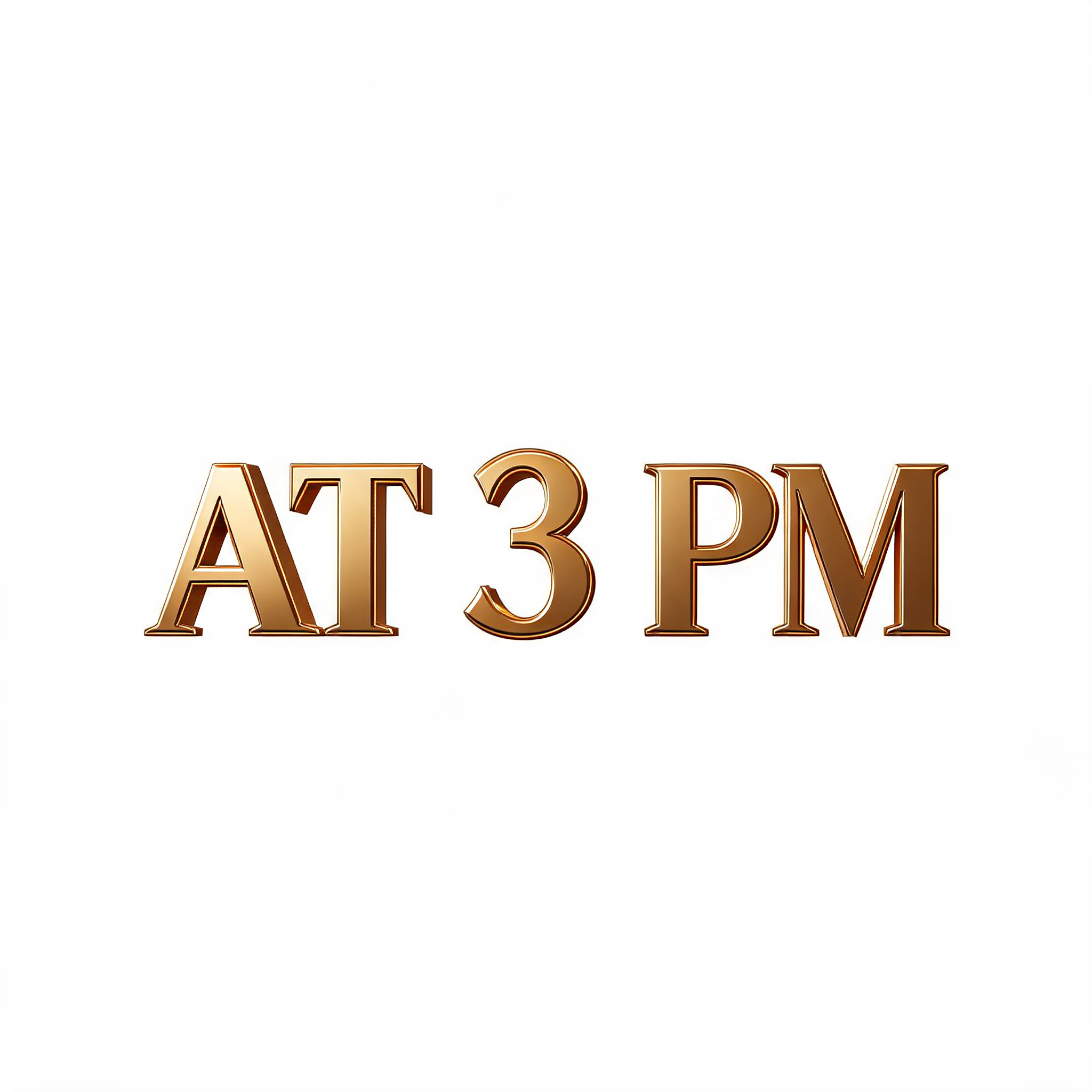 "AT 3
PM" — 3d Bold Gold | AI Text Effect Generator