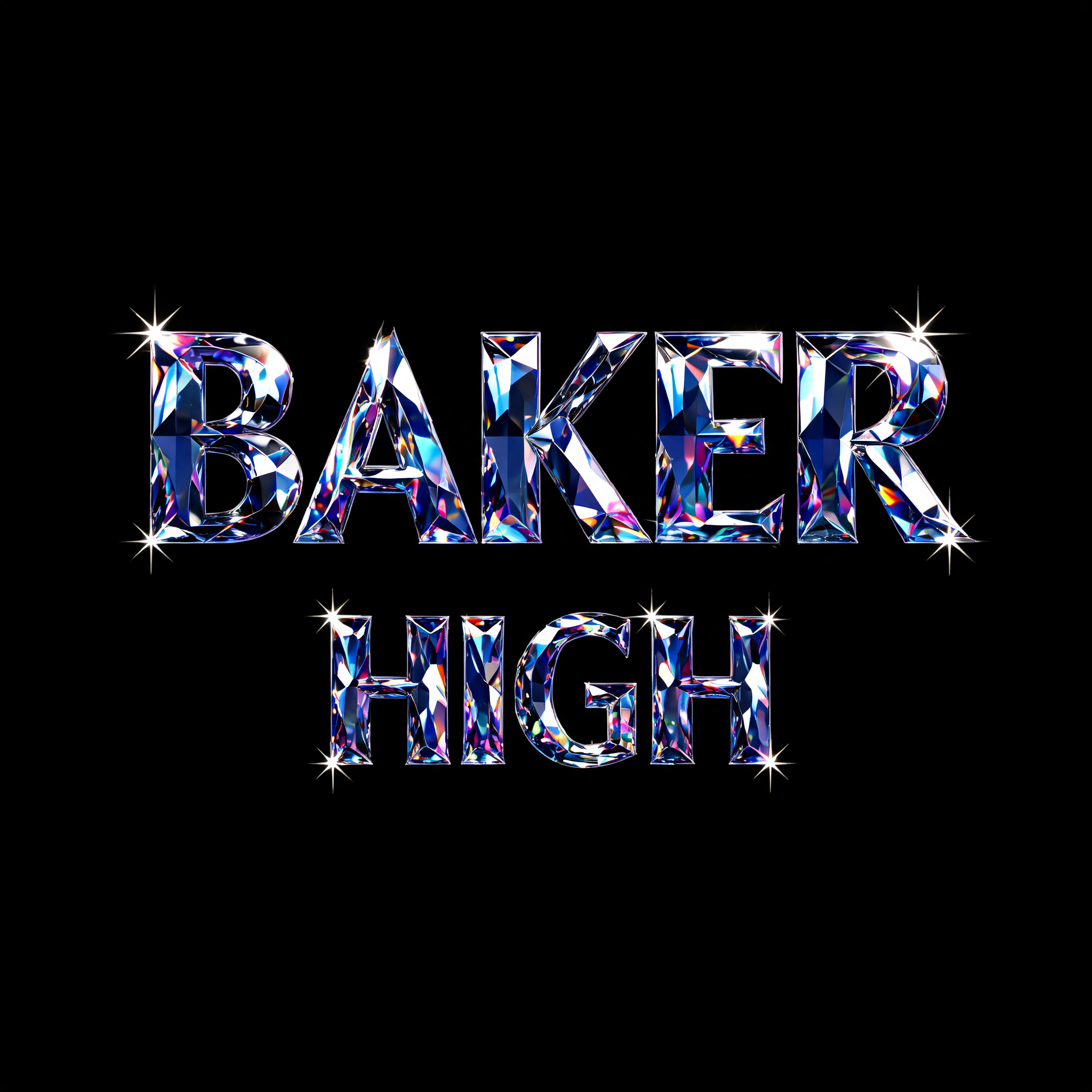 "Baker High" — Glass Crystal | AI Text Effect Generator