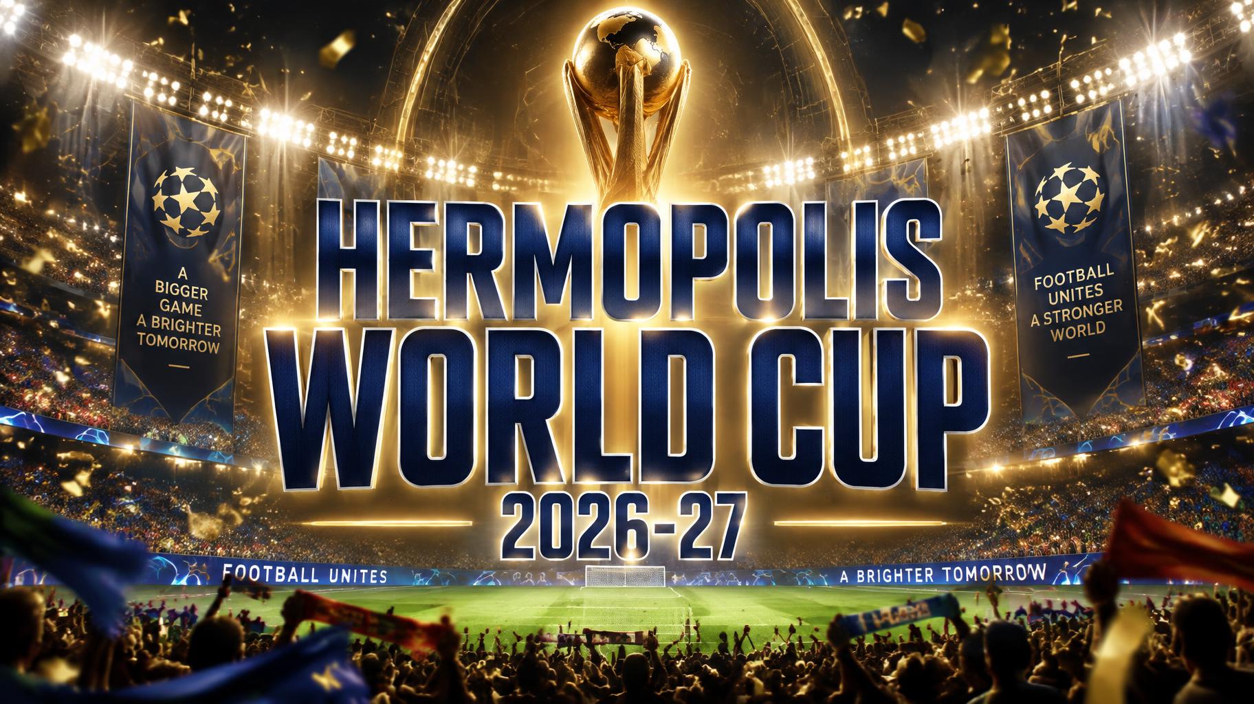 "HERMOPOLIS WORLD CUP 2026-27" — Sports Football | AI Text Effect Generator
