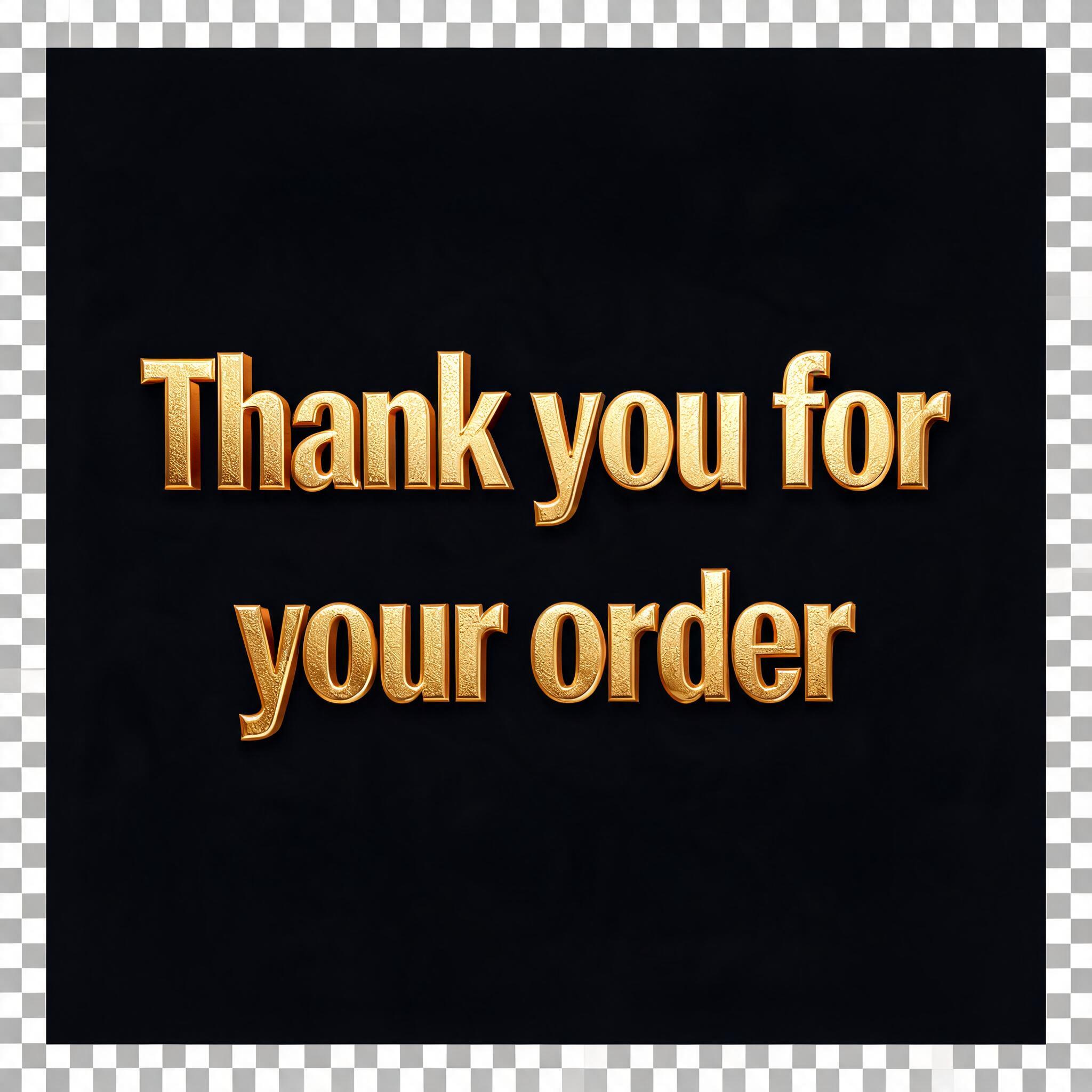 "Thank you for your order" — 3d Bold Gold | AI Text Effect Generator