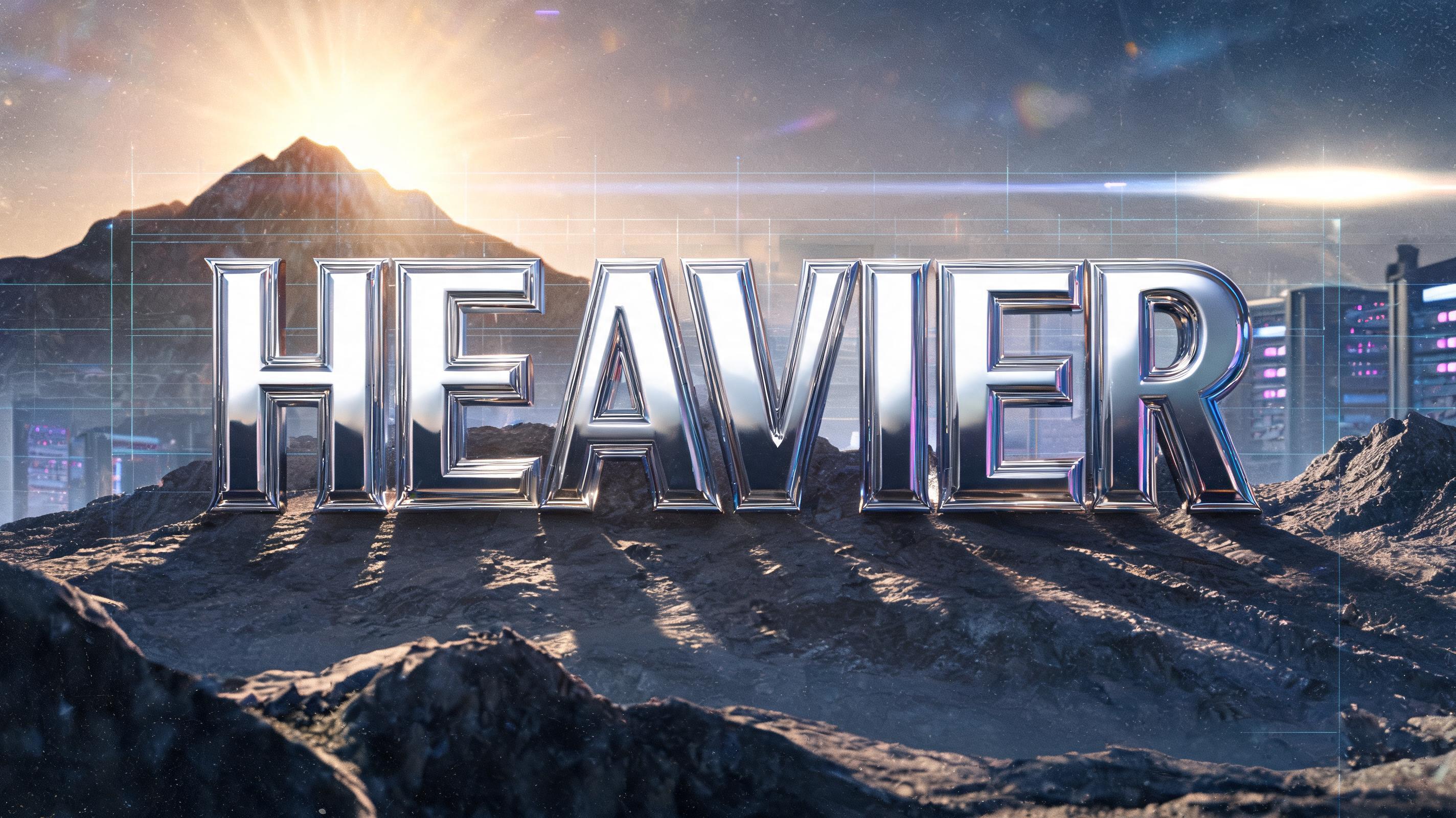 "Heavier" — Chrome Metal 3d | AI Text Effect Generator