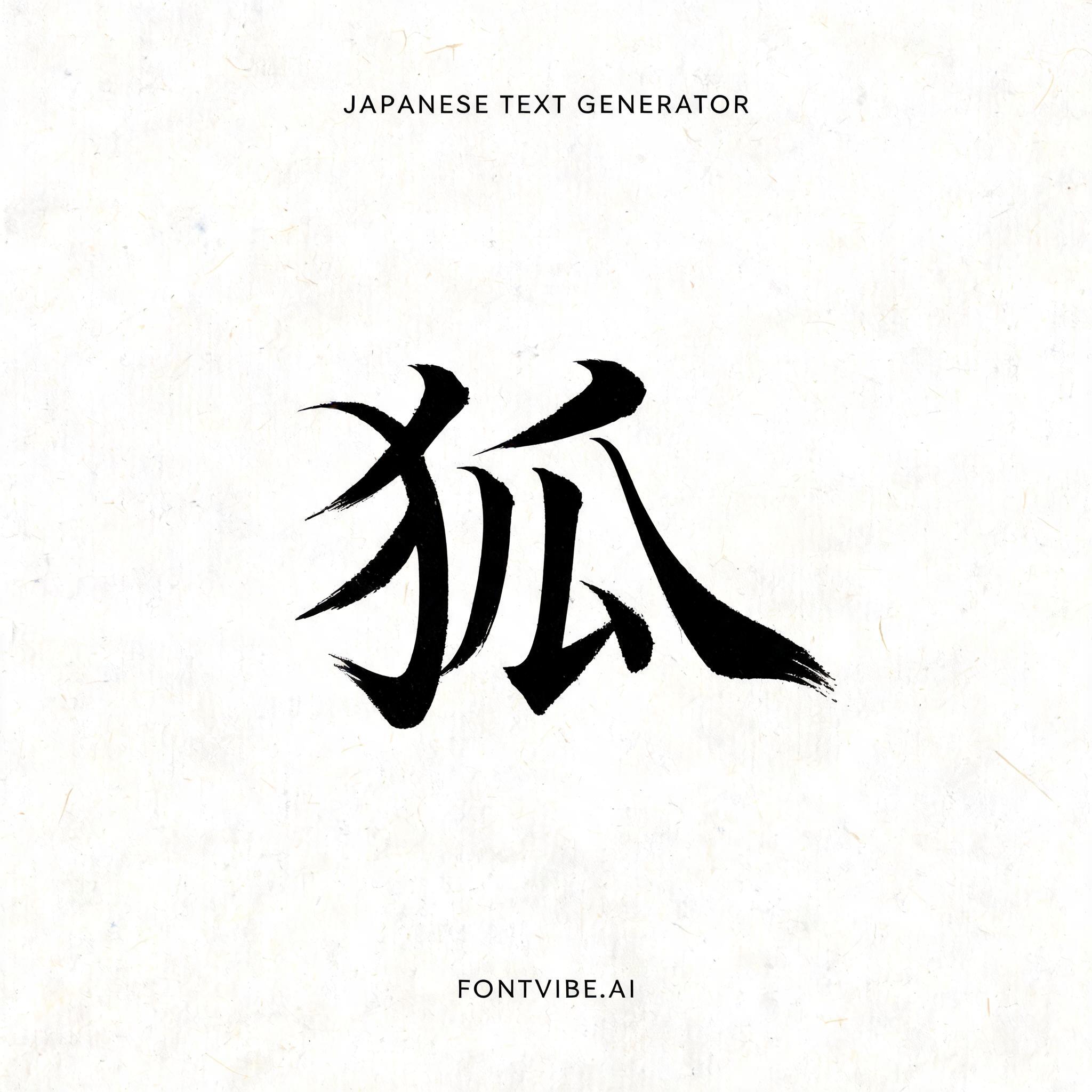 "狐" — Brush Japanese Ink | AI Text Effect Generator