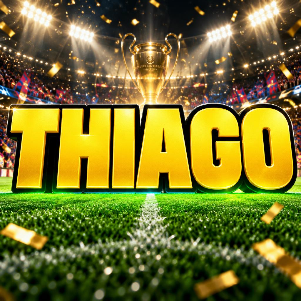 "THIAGO" — Sports Football | AI Text Effect Generator