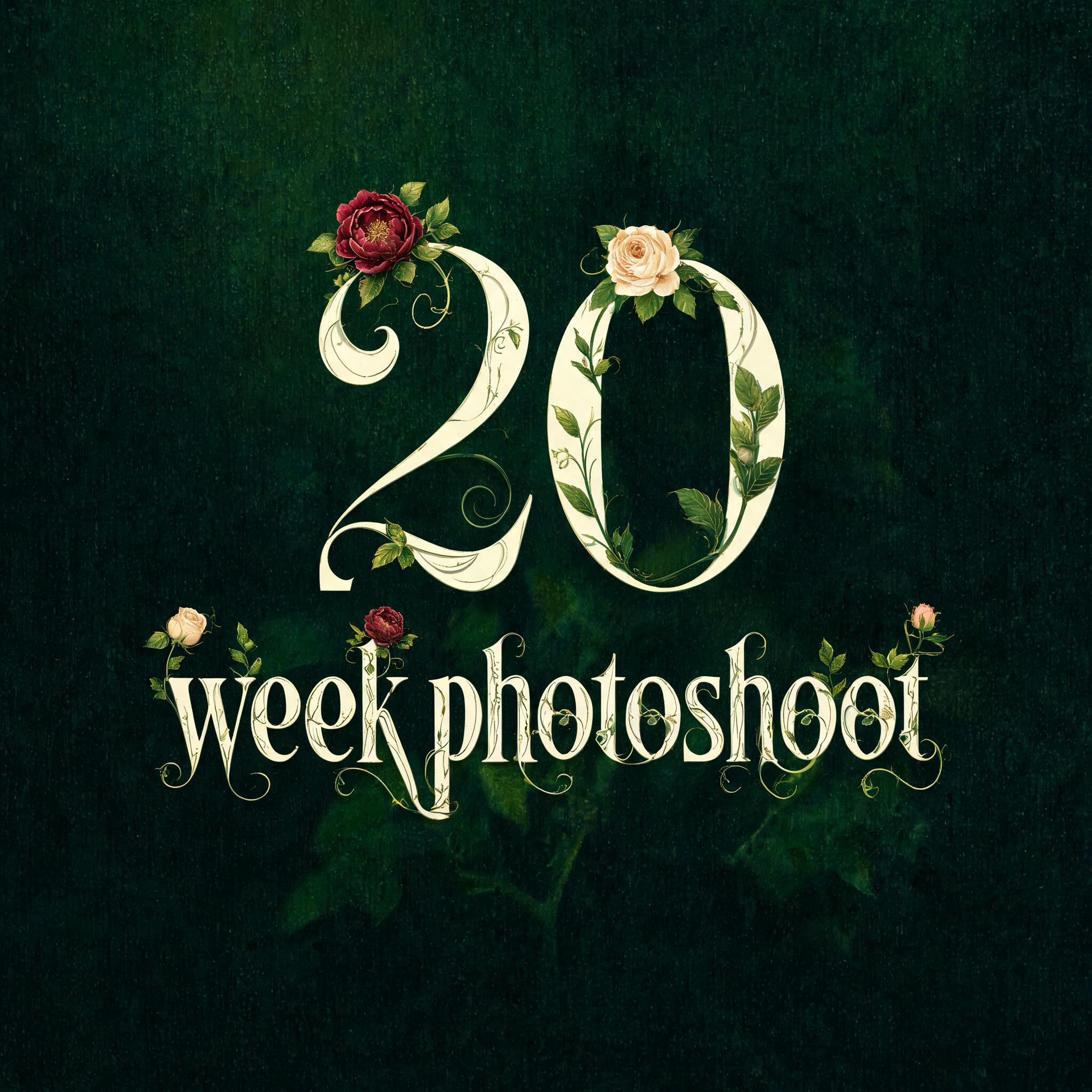 "20  week photoshoot" — Floral | AI Text Effect Generator