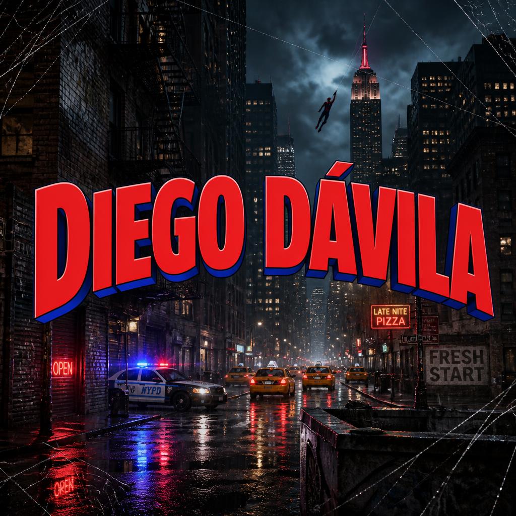 "Diego Dávila" — Spider Hero | AI Text Effect Generator