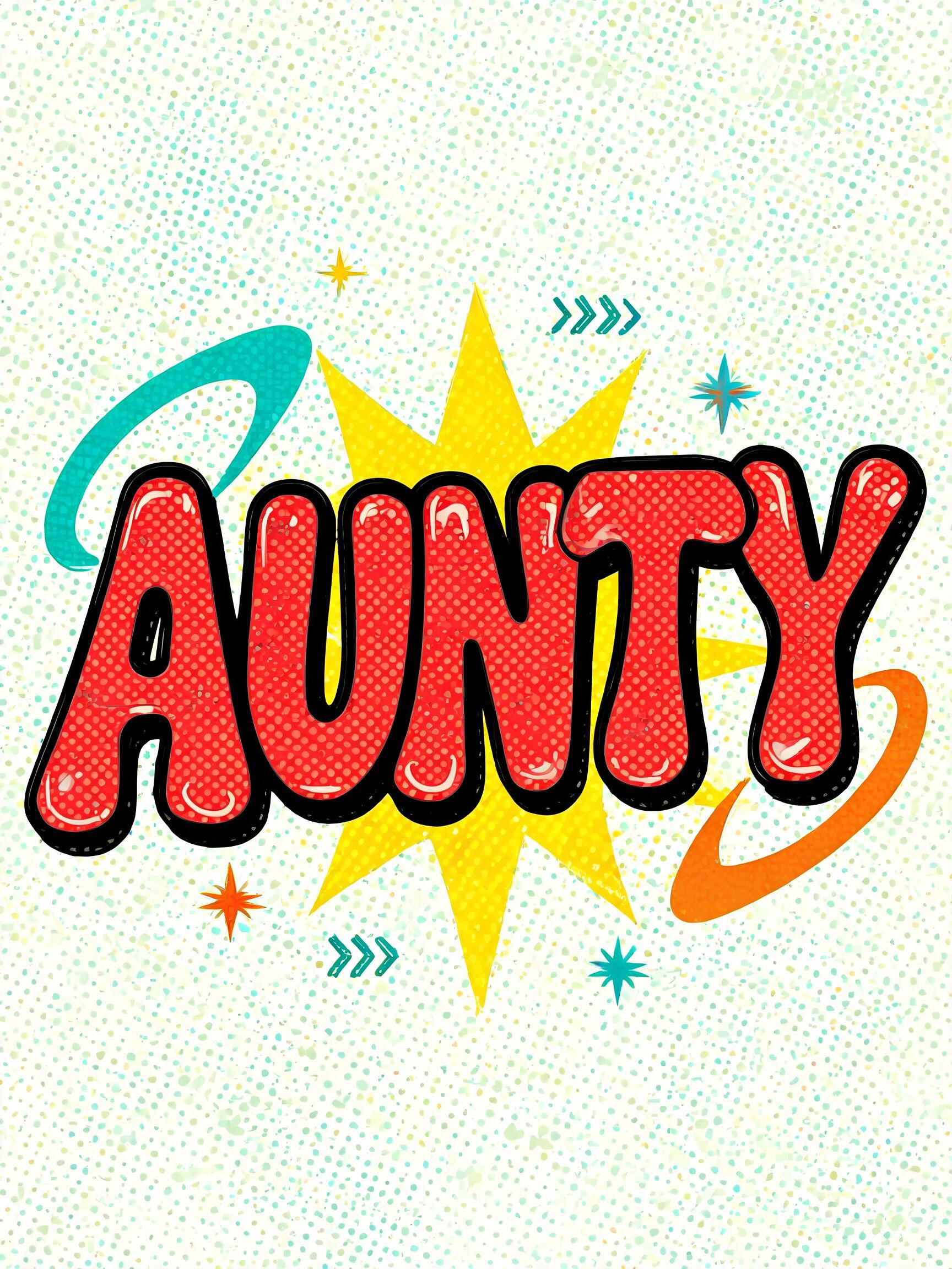 "Aunty" — Retro Pop text effect