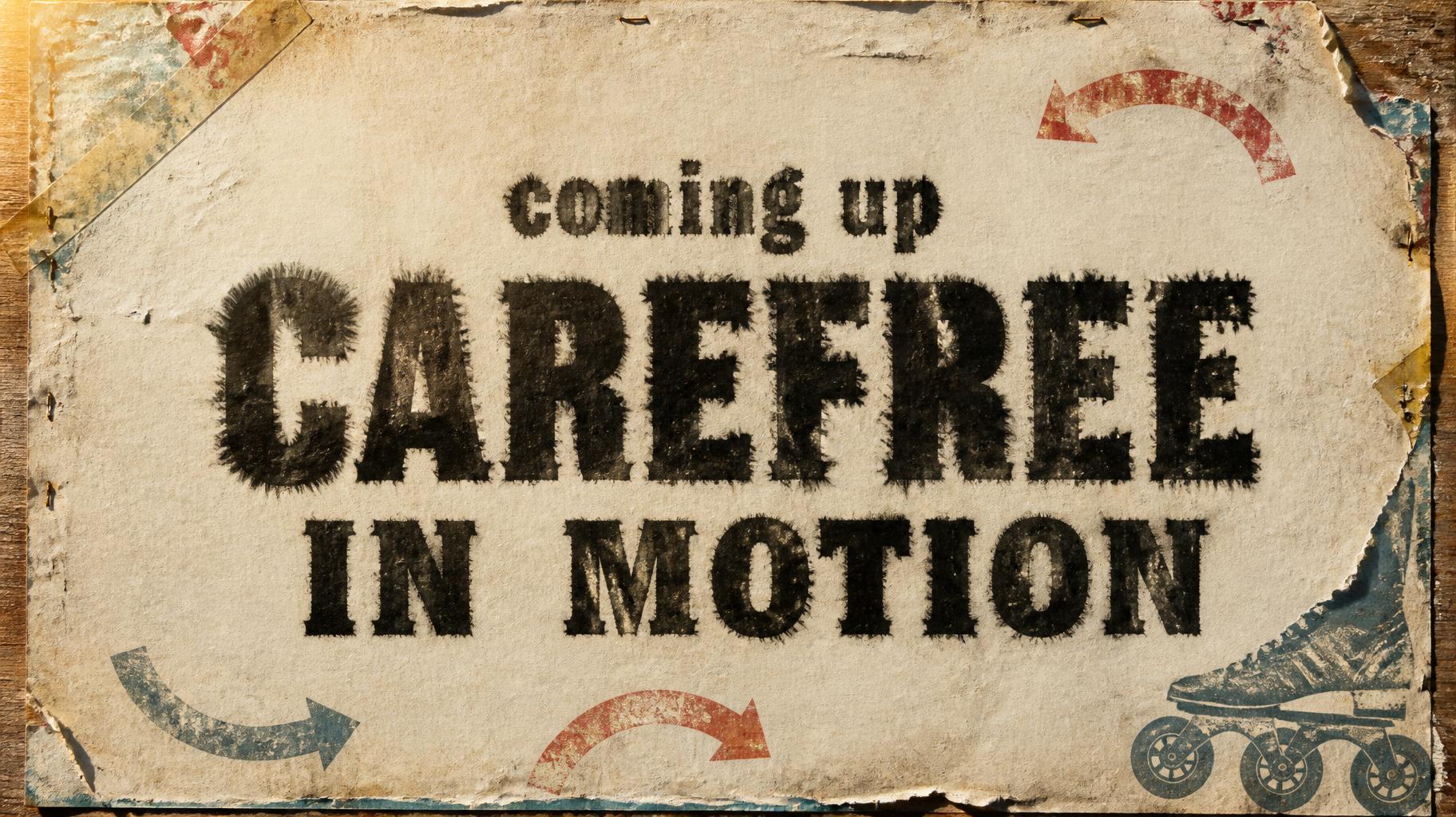 "coming up CAREFREE IN MOTION" —  | AI Text Effect Generator