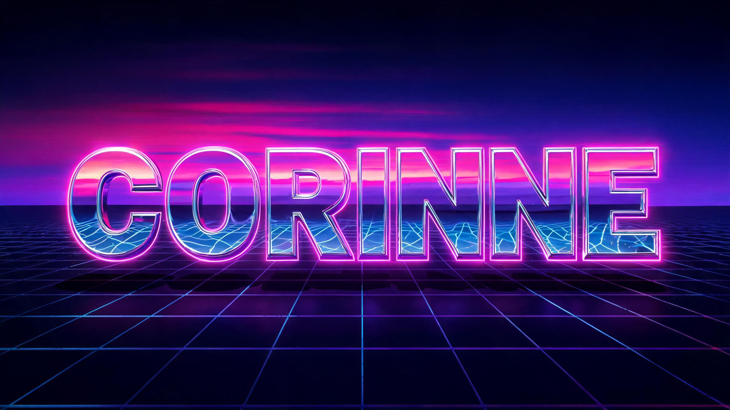 "CORINNE" — Neon 80s | AI Text Effect Generator