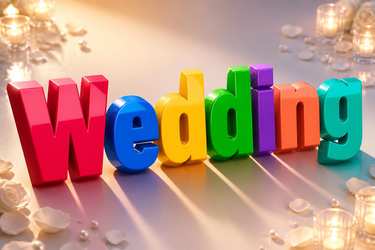 "Wedding" — 3d Bold | AI Text Effect Generator