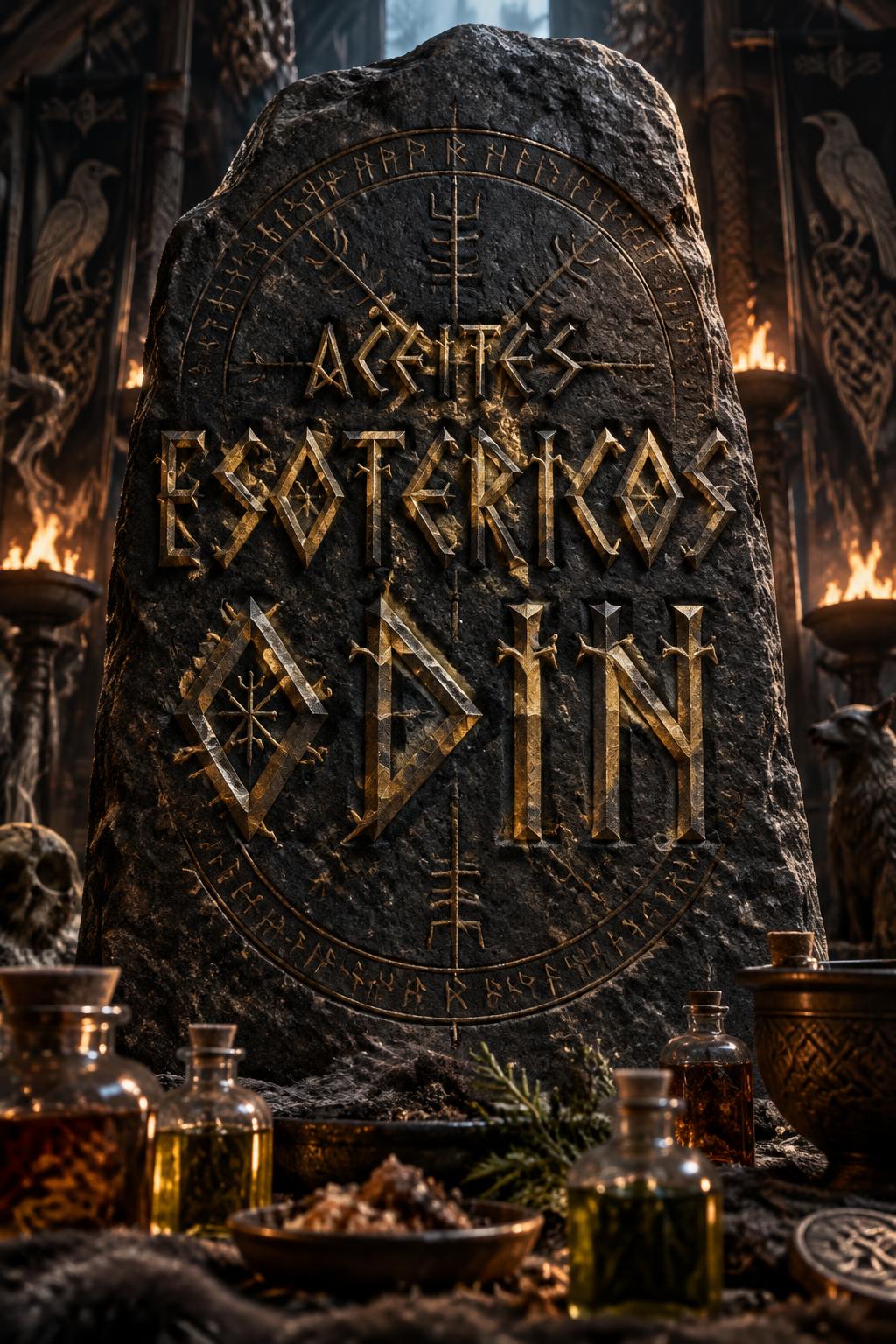 "ACEITES ESOTERICOS ODIN" — Viking | AI Text Effect Generator