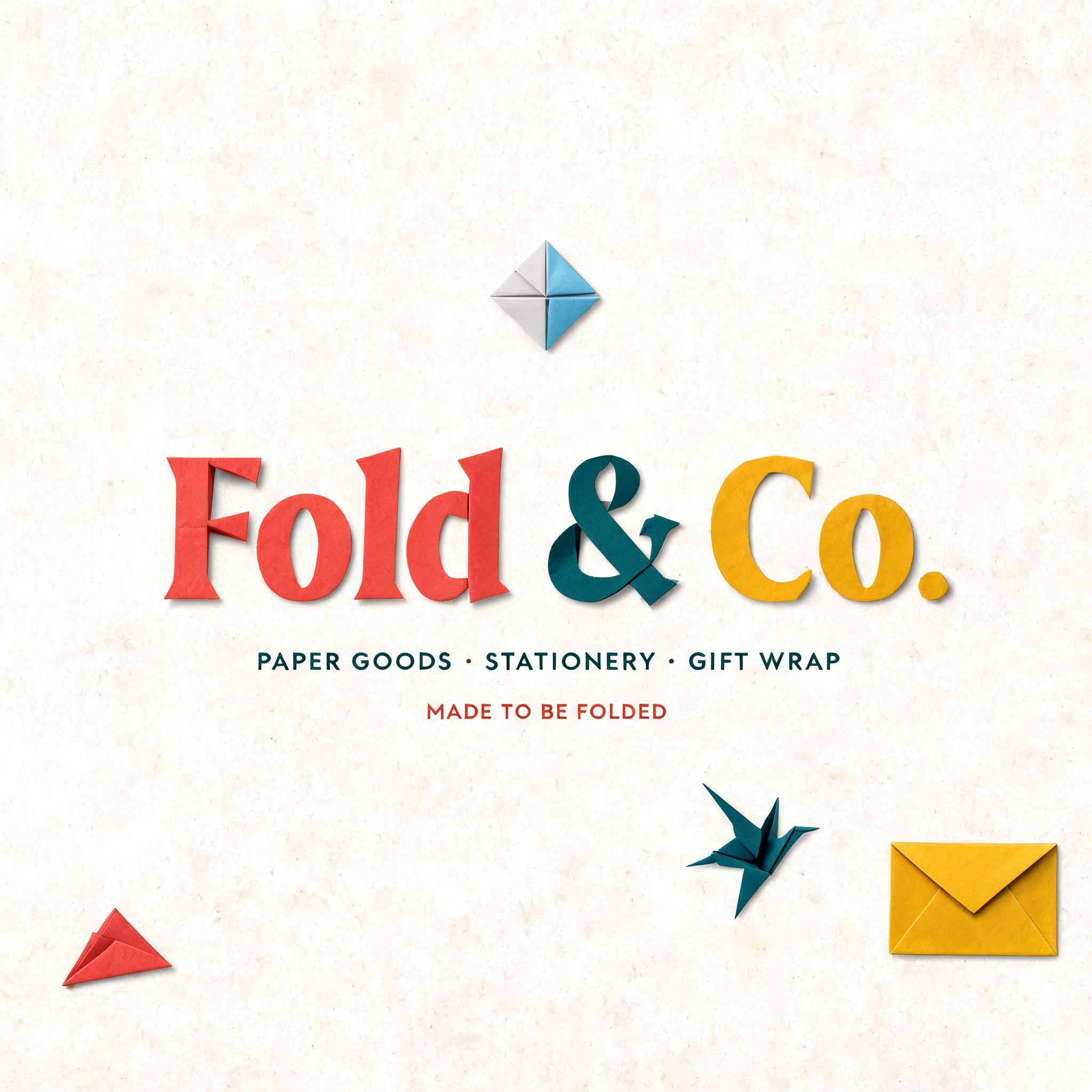 "Design an origami-style logo for the paper goods brand Fold & Co." — Origami text effect