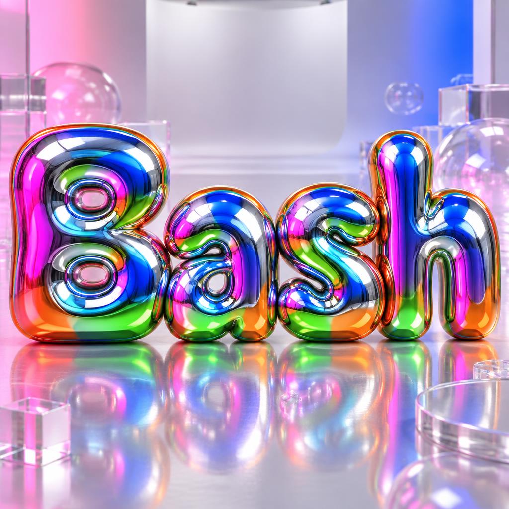 "Bash" — Y2k Chrome | AI Text Effect Generator