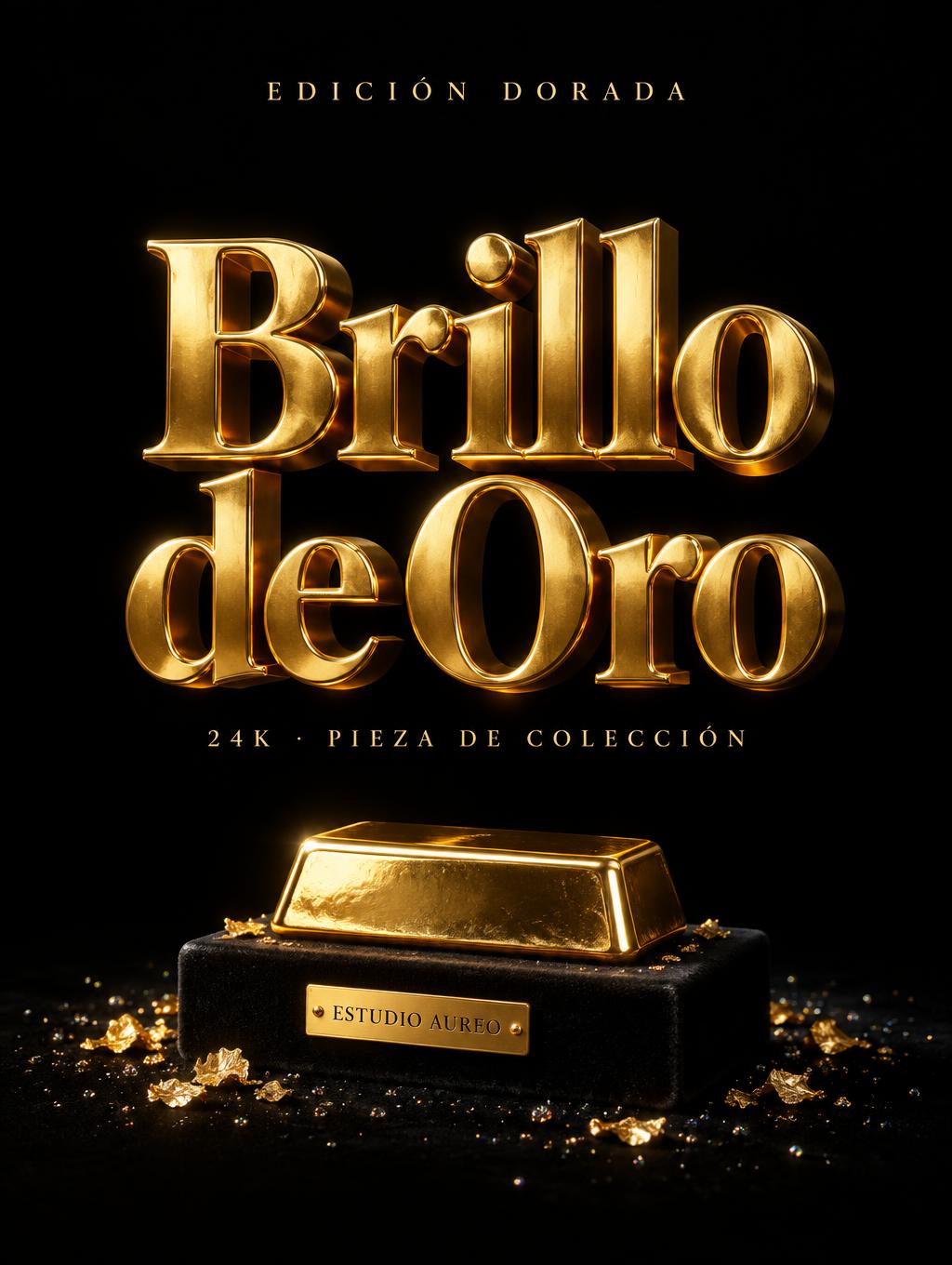 "Brillo de Oro
EDICIÓN DORADA
24K · PIEZA DE COLECCIÓN
ESTUDIO AUREO" — Luxury Gold | AI Text Effect Generator