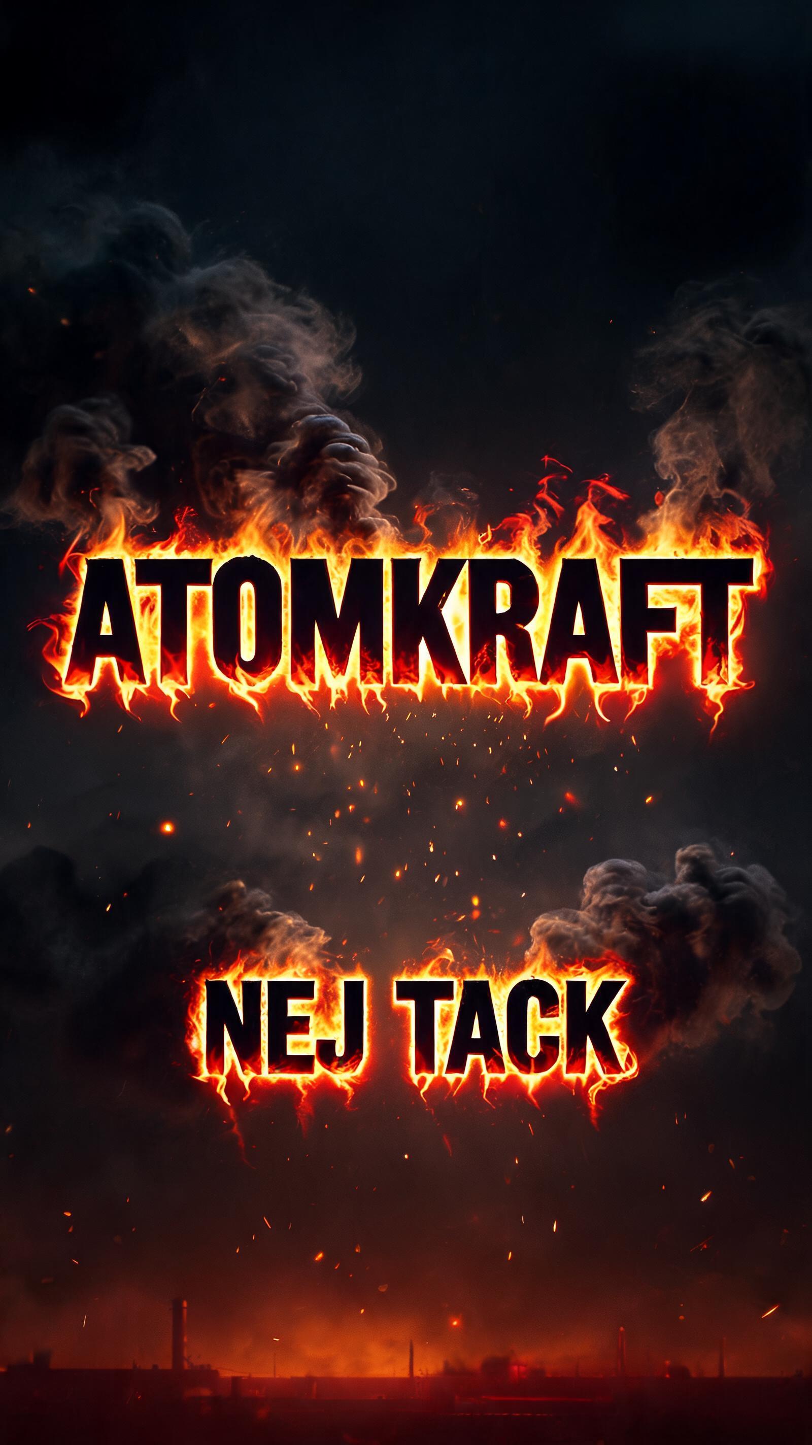 "ATOMKRAFT
NEJ TACK" — Fire Smoke | AI Text Effect Generator