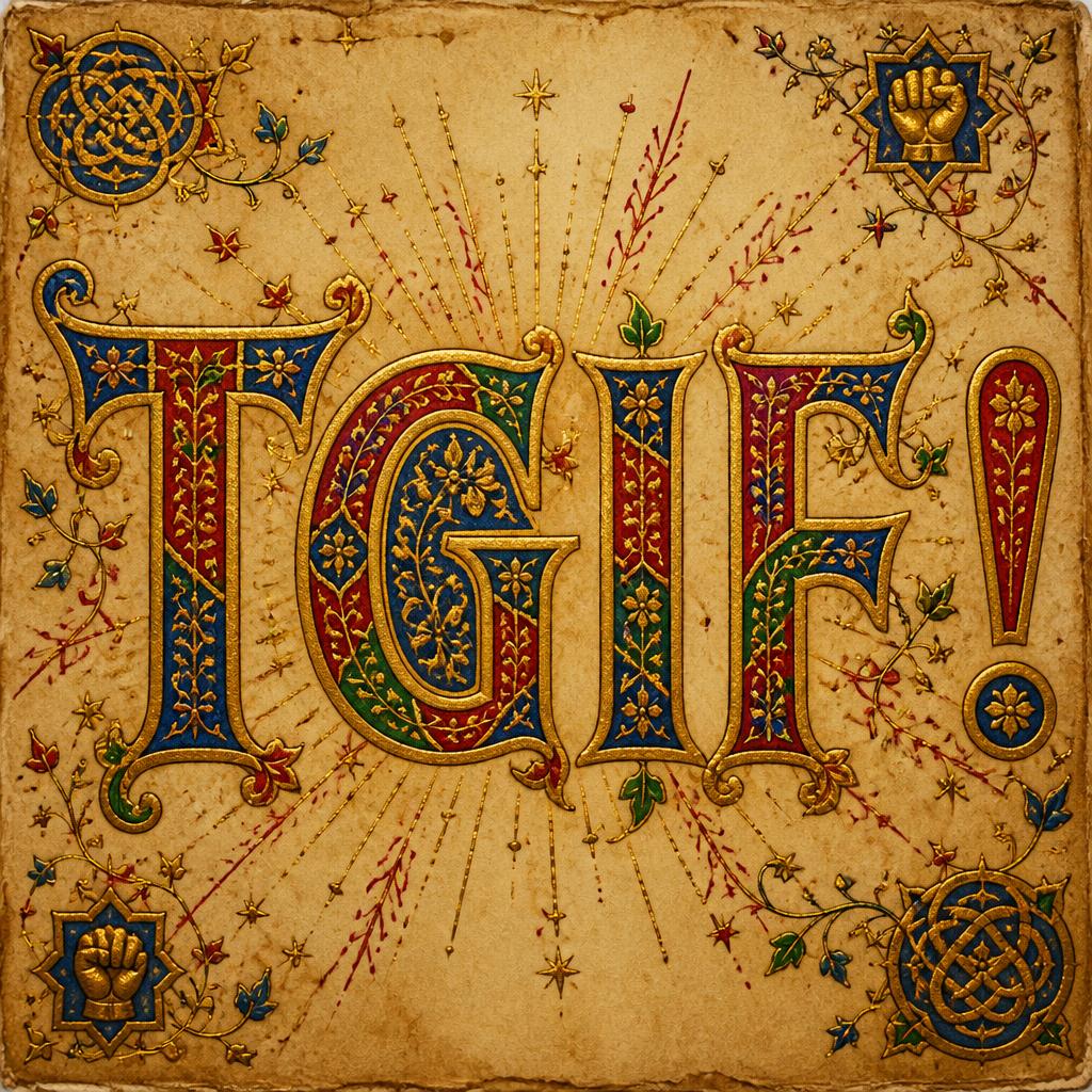 "TGIF!" — Medieval | AI Text Effect Generator
