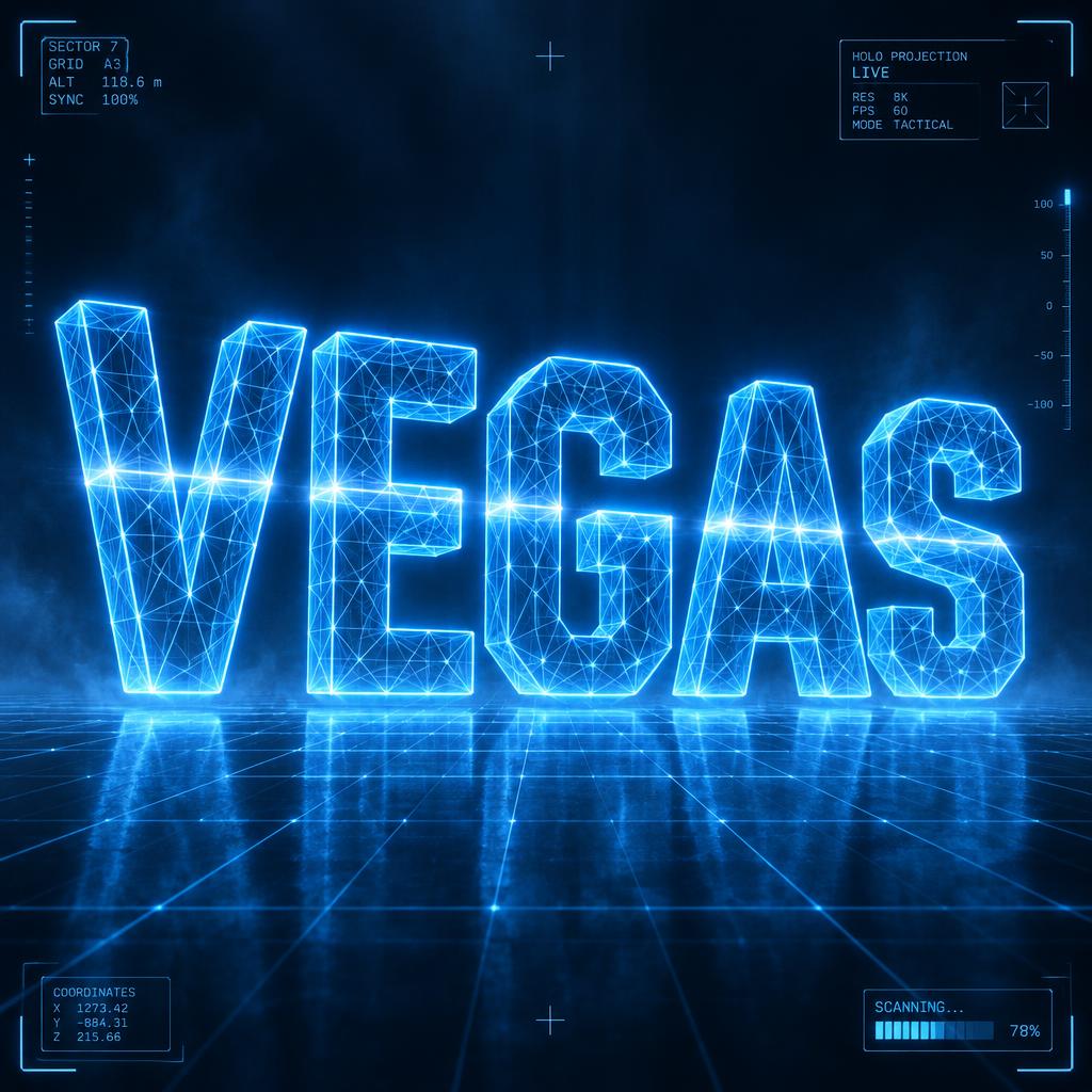 "VEGAS" — Futuristic text effect