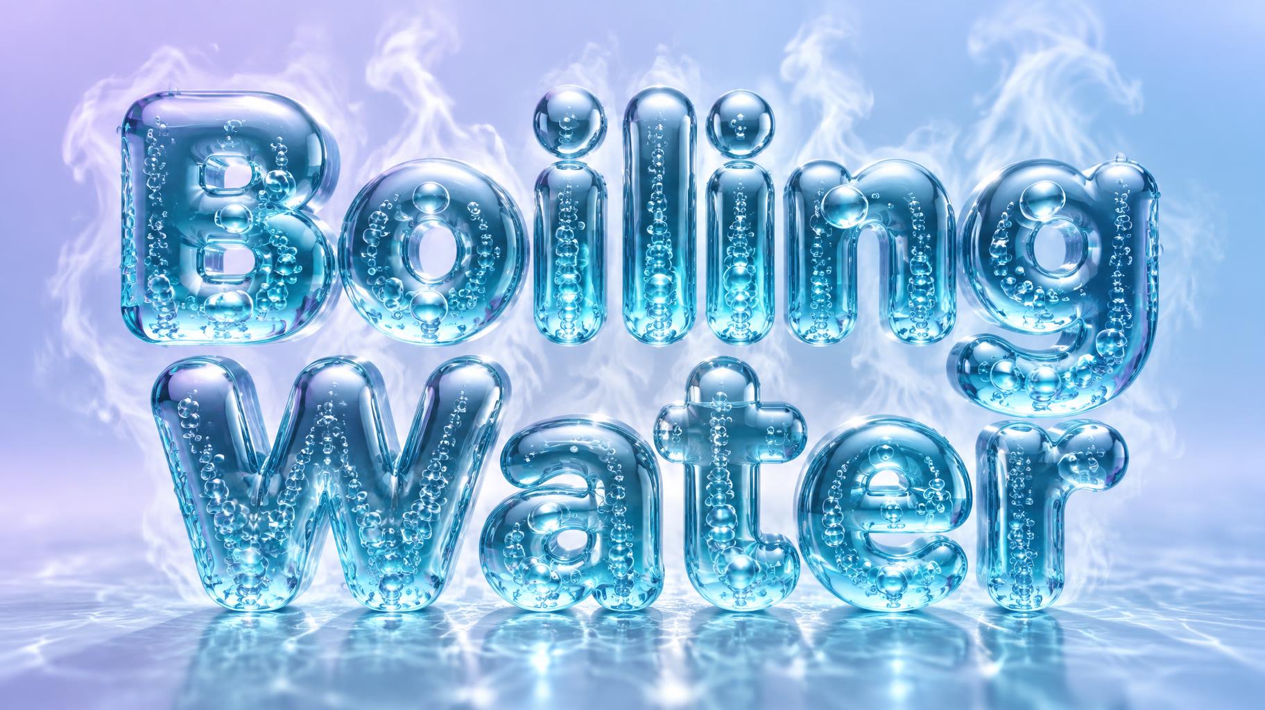 "Boiling Water" — Glass Liquid | AI Text Effect Generator