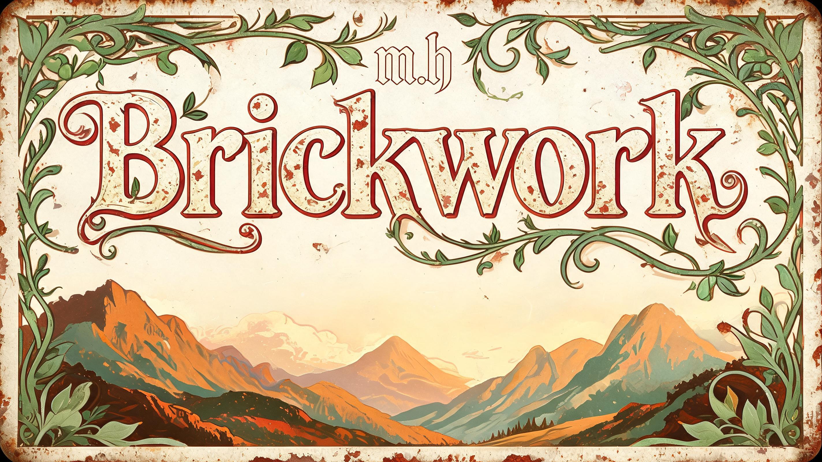 "m.h Brickwork" — Vintage | AI Text Effect Generator